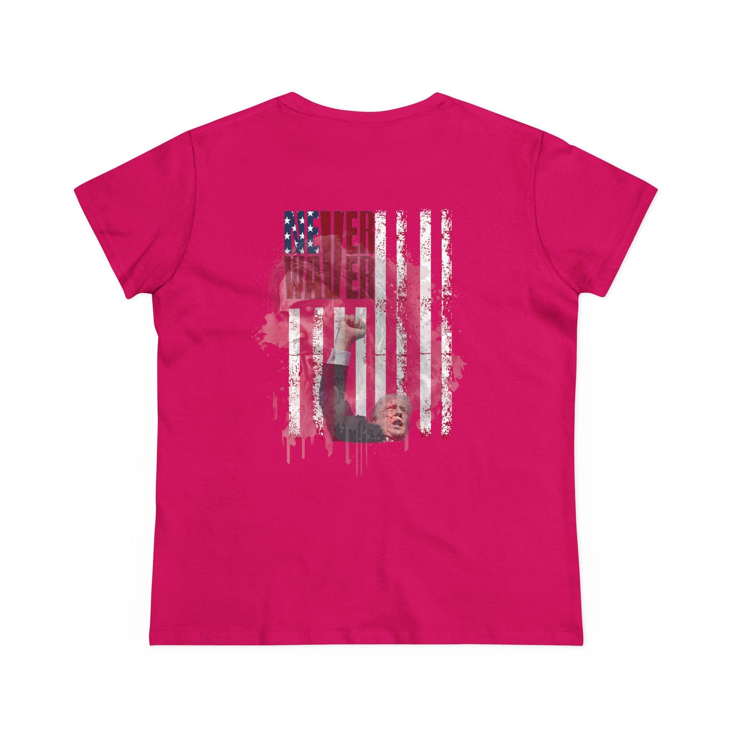 Never Waver Jesus Protecting America And Trump Women's Midweight Cotton Tee - Never Waver
