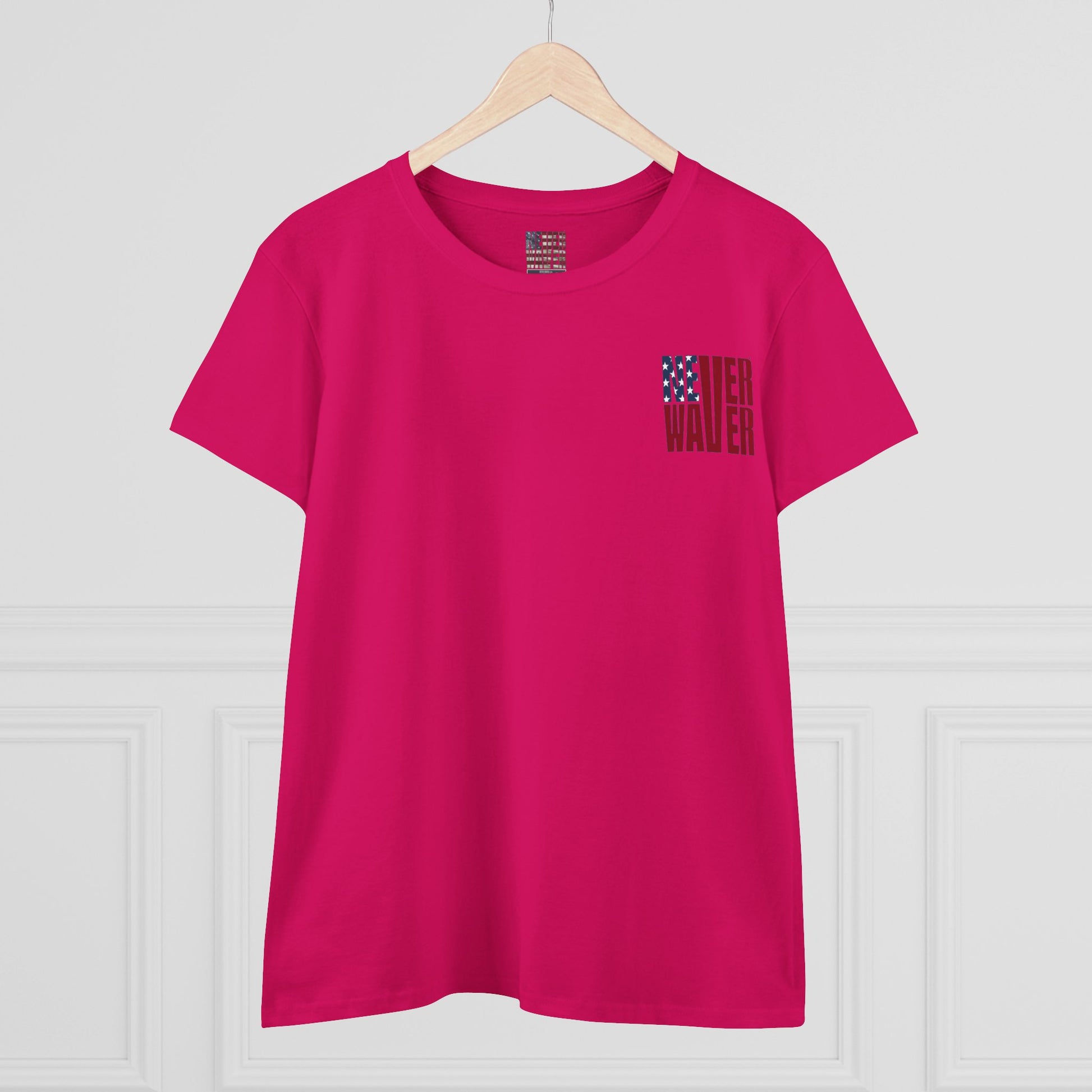 Never Waver Jesus Protecting America And Trump Women's Midweight Cotton Tee - Never Waver