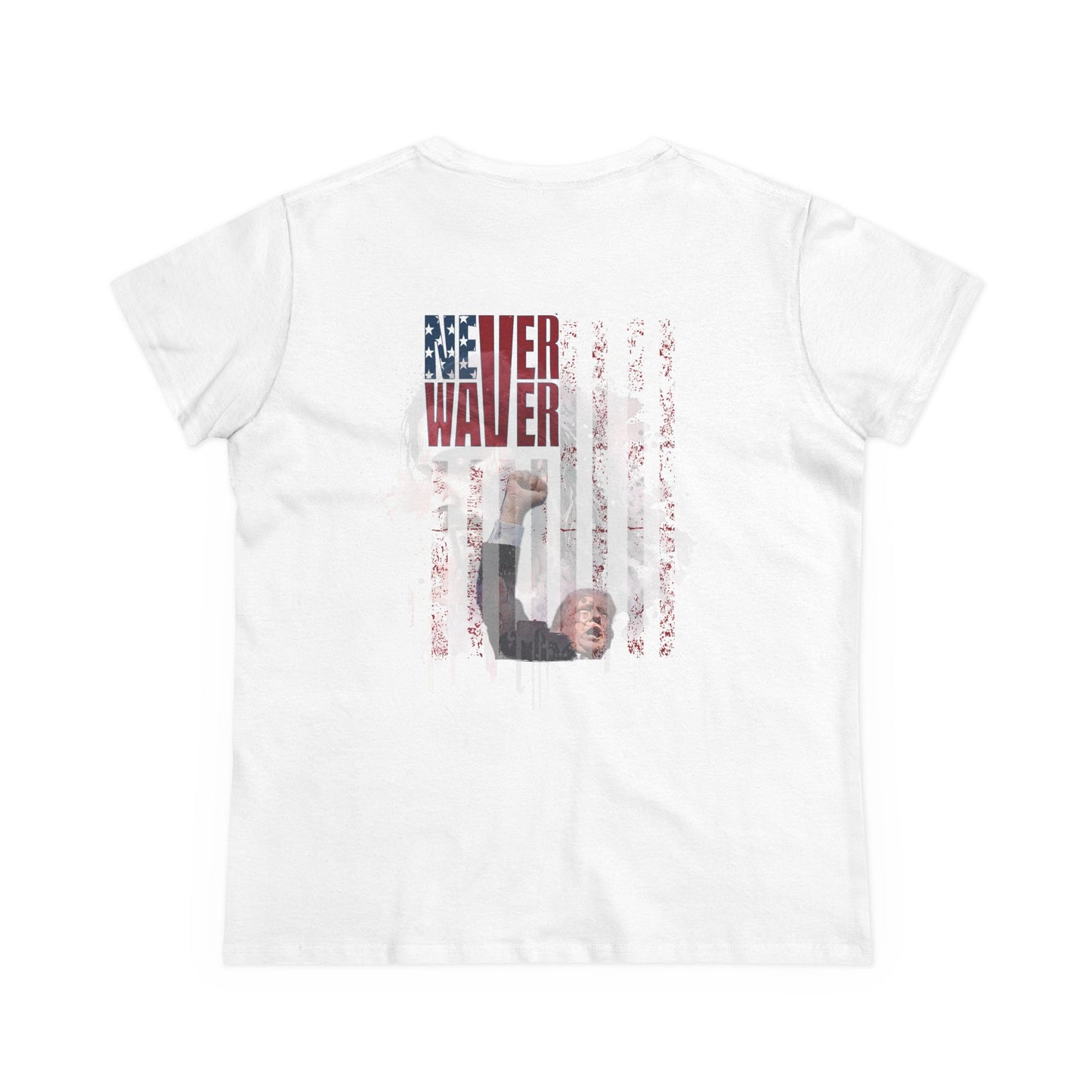 Never Waver Jesus Protecting America And Trump Women's Midweight Cotton Tee - Never Waver