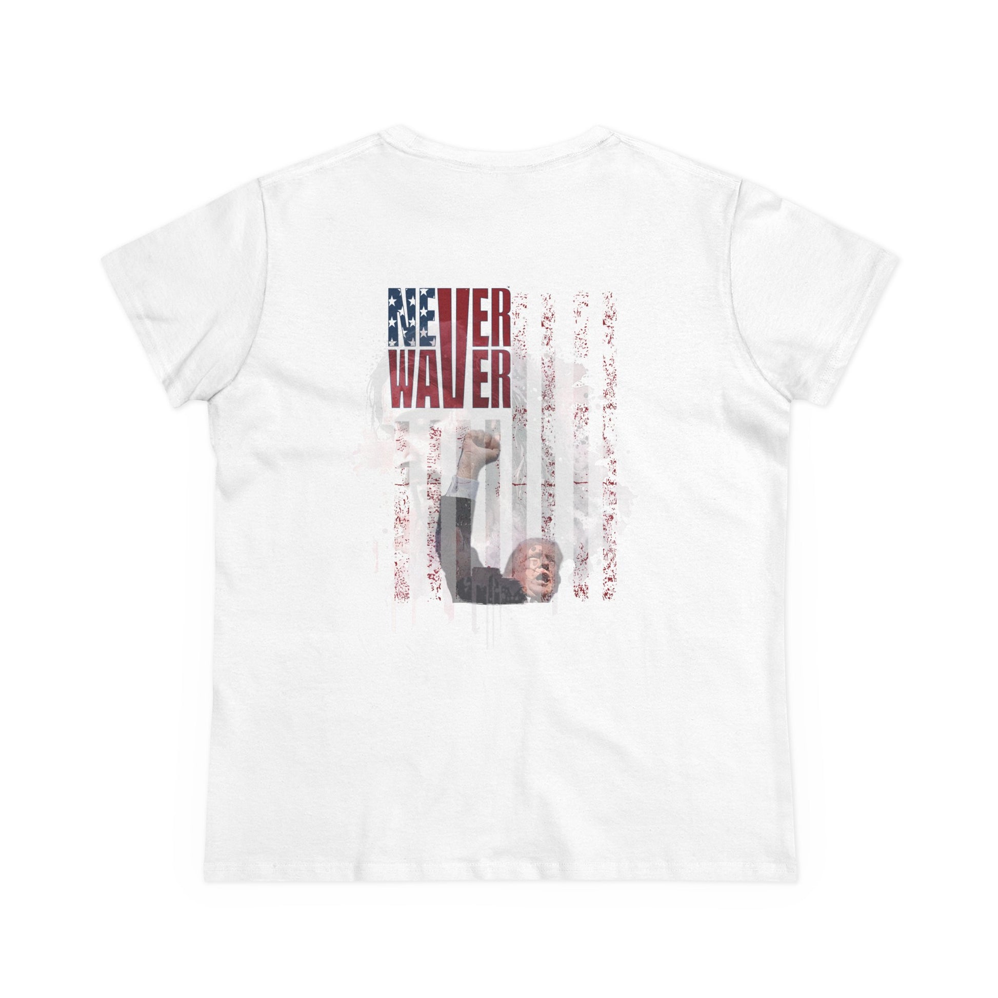 Never Waver Jesus Protecting America And Trump Women's Midweight Cotton Tee - Never Waver