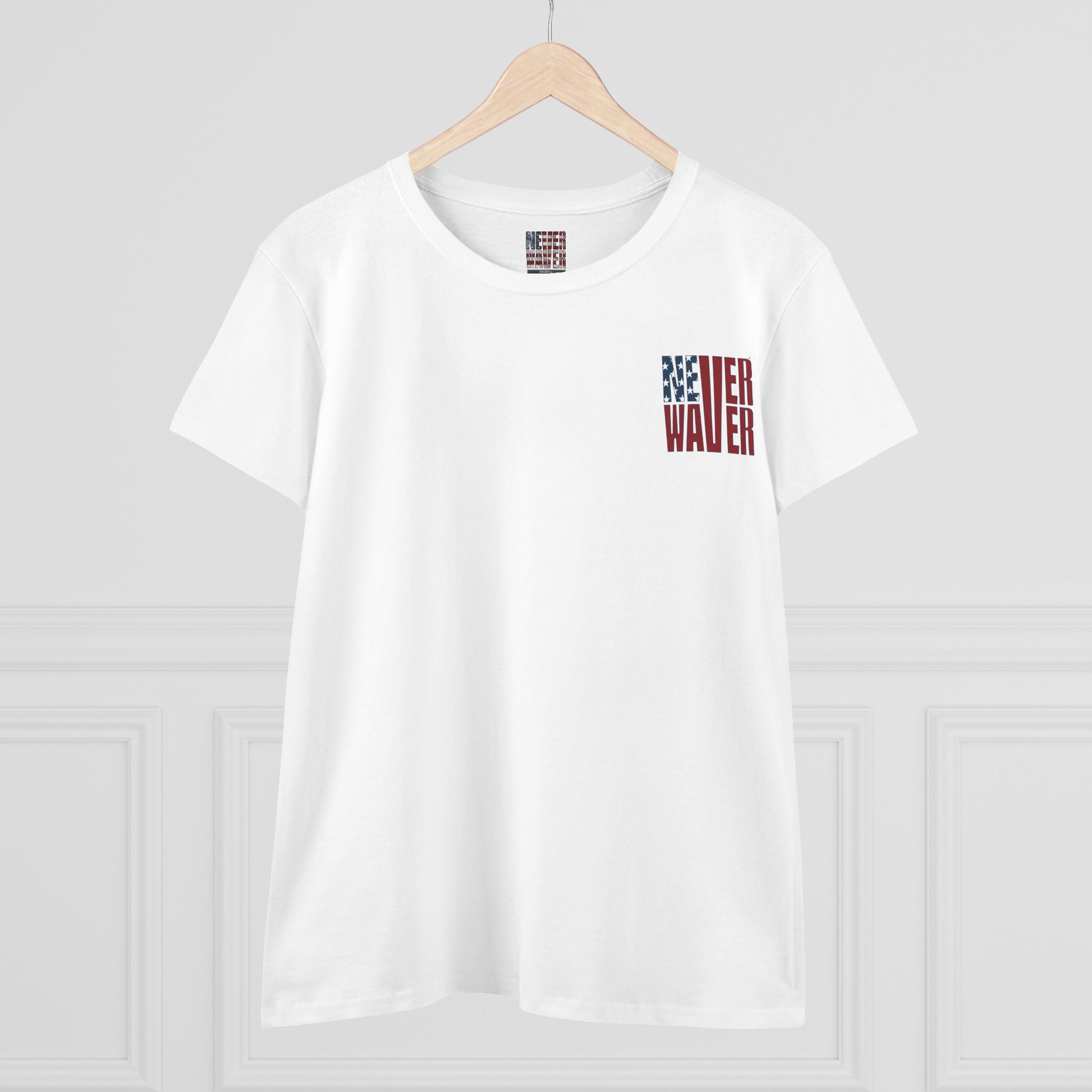 Never Waver Jesus Protecting America And Trump Women's Midweight Cotton Tee - Never Waver