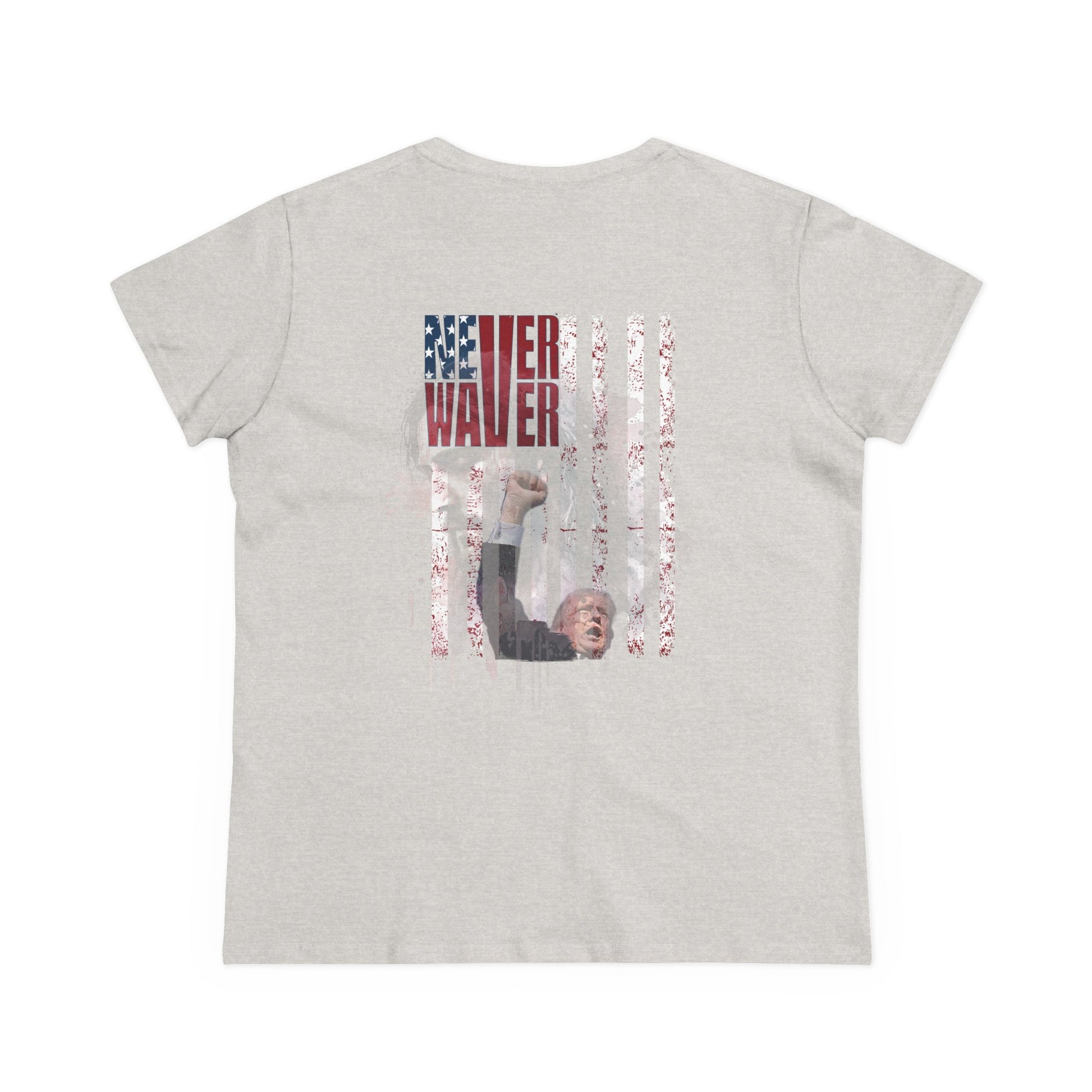 Never Waver Jesus Protecting America And Trump Women's Midweight Cotton Tee - Never Waver