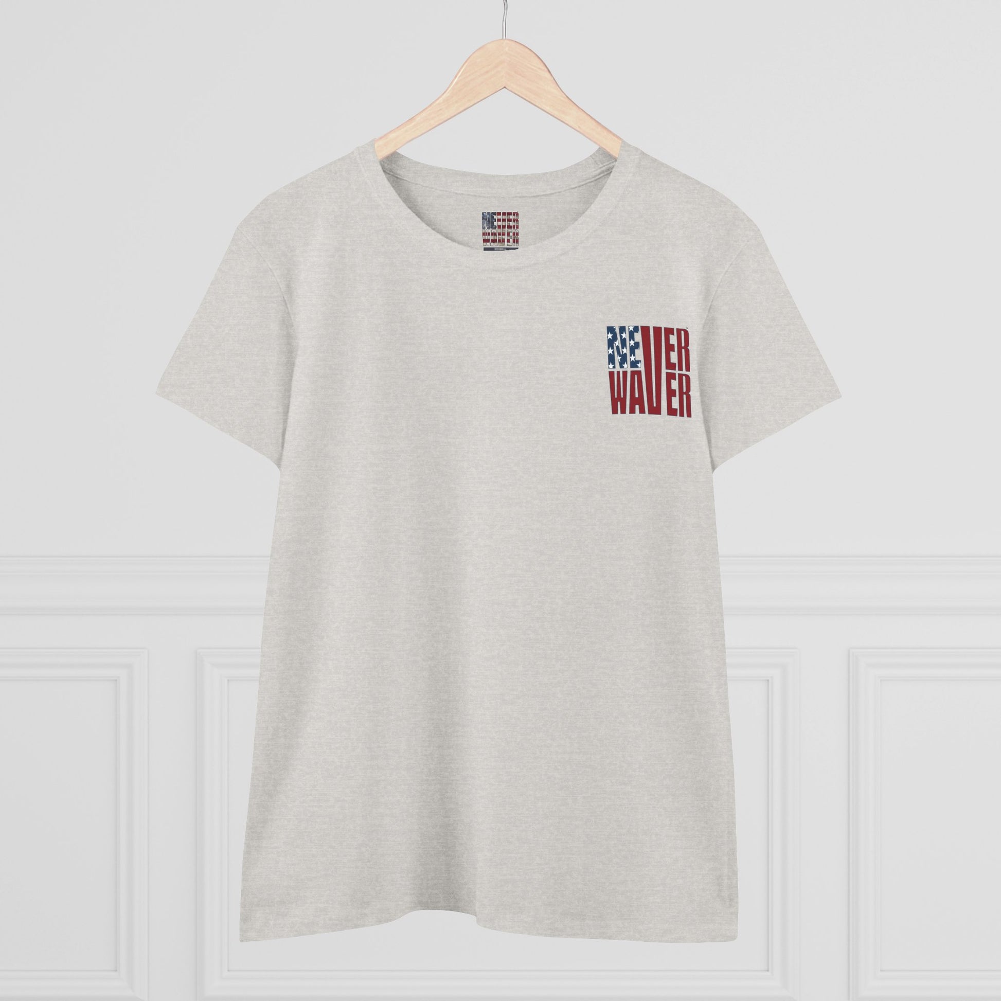 Never Waver Jesus Protecting America And Trump Women's Midweight Cotton Tee - Never Waver