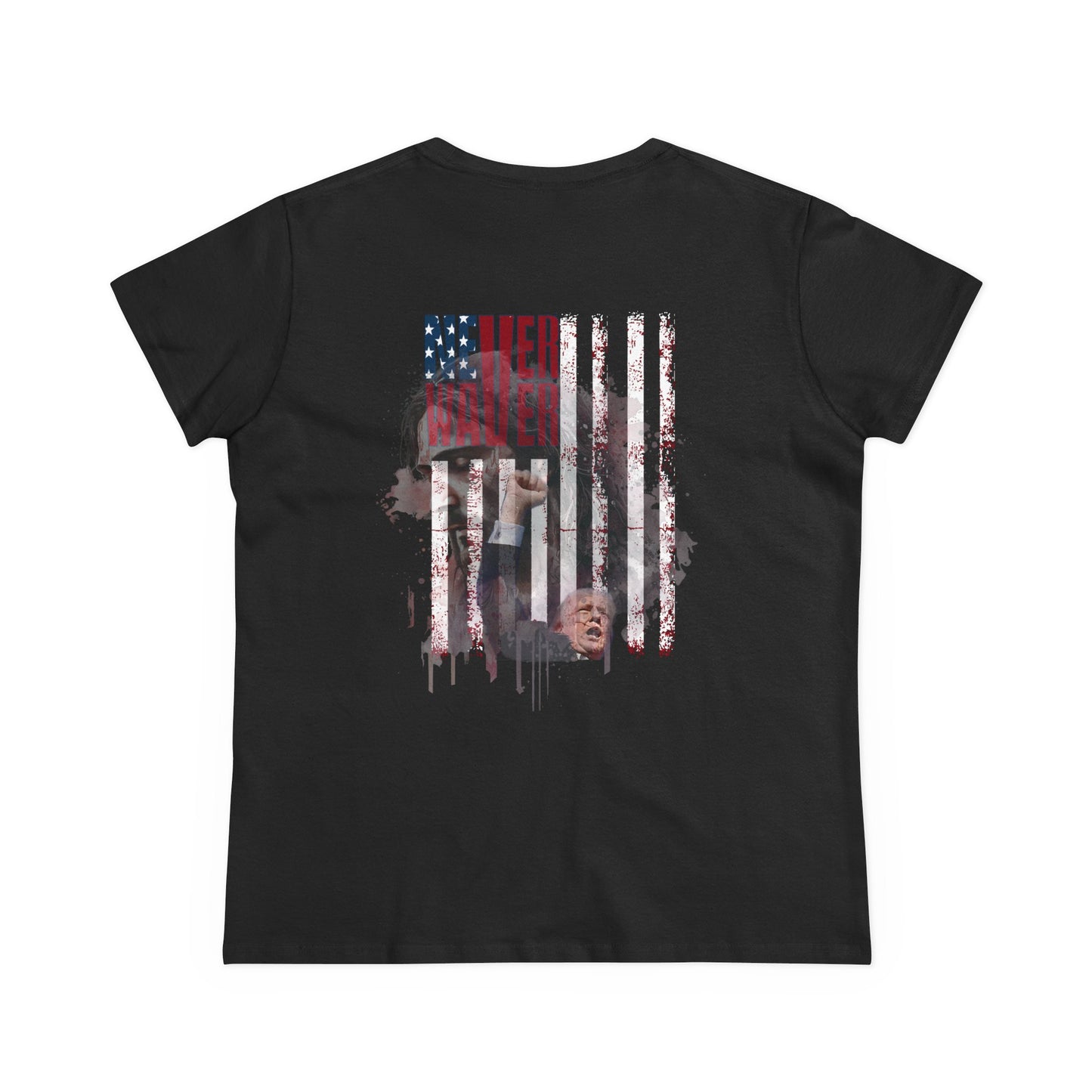 Never Waver Jesus Protecting America And Trump Women's Midweight Cotton Tee - Never Waver