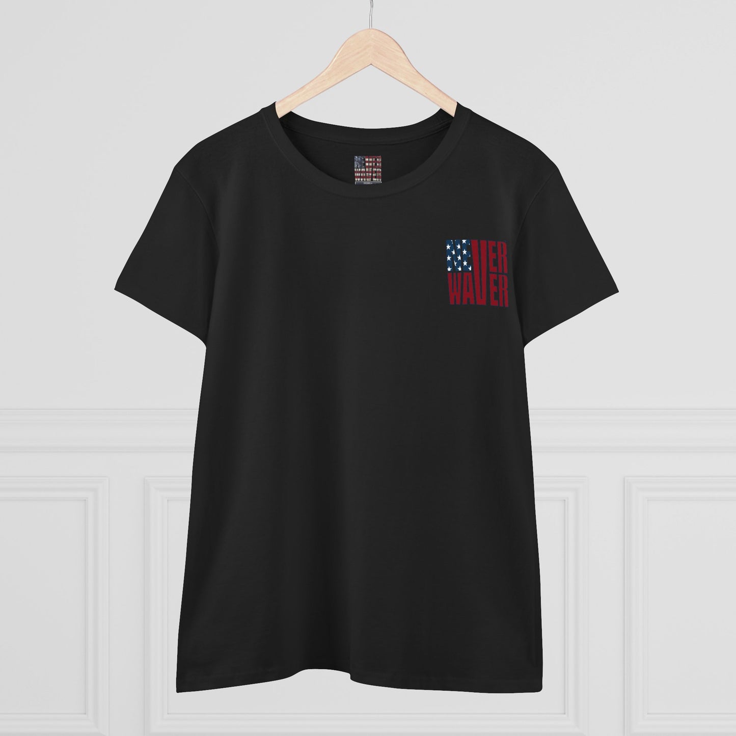 Never Waver Jesus Protecting America And Trump Women's Midweight Cotton Tee - Never Waver
