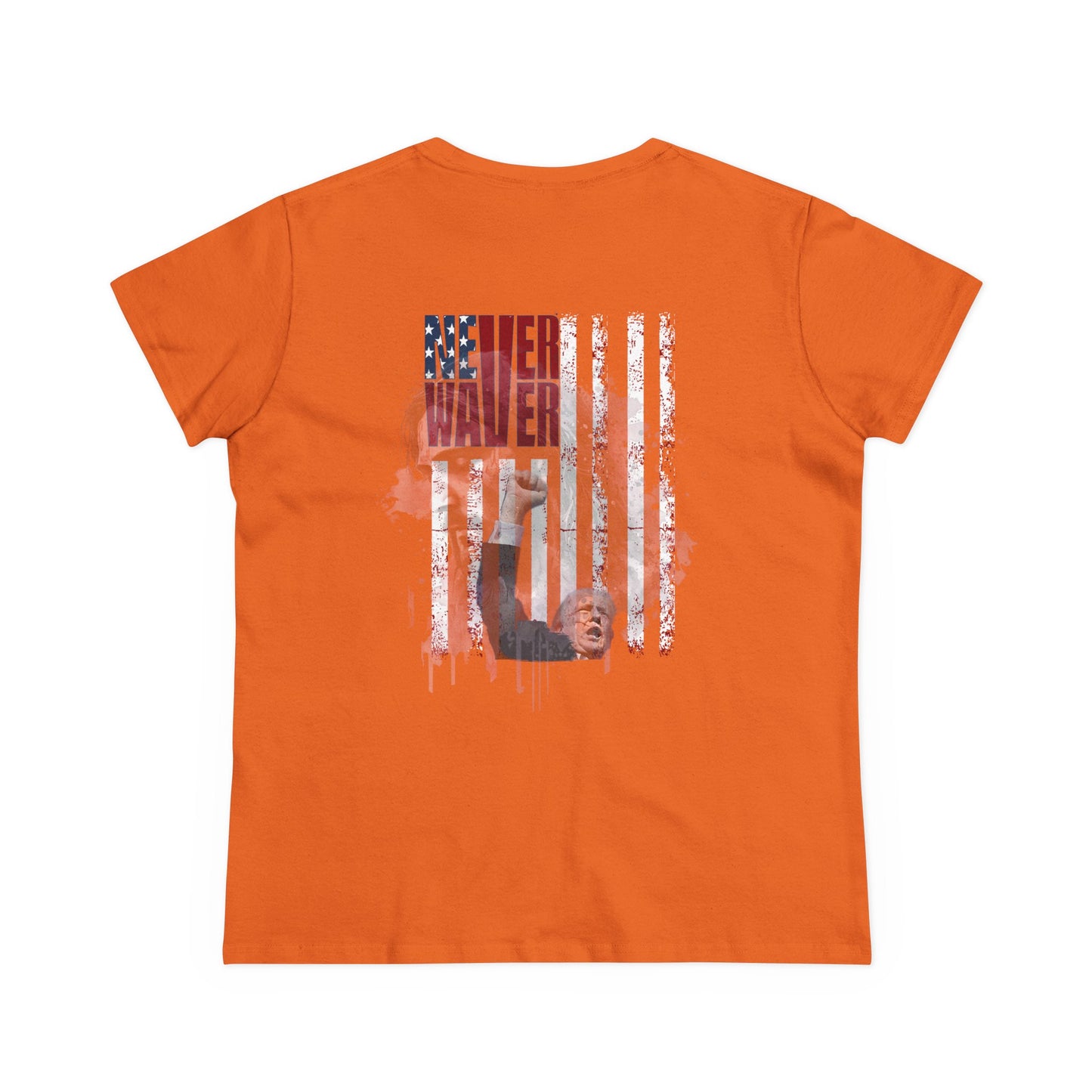 Never Waver Jesus Protecting America And Trump Women's Midweight Cotton Tee - Never Waver