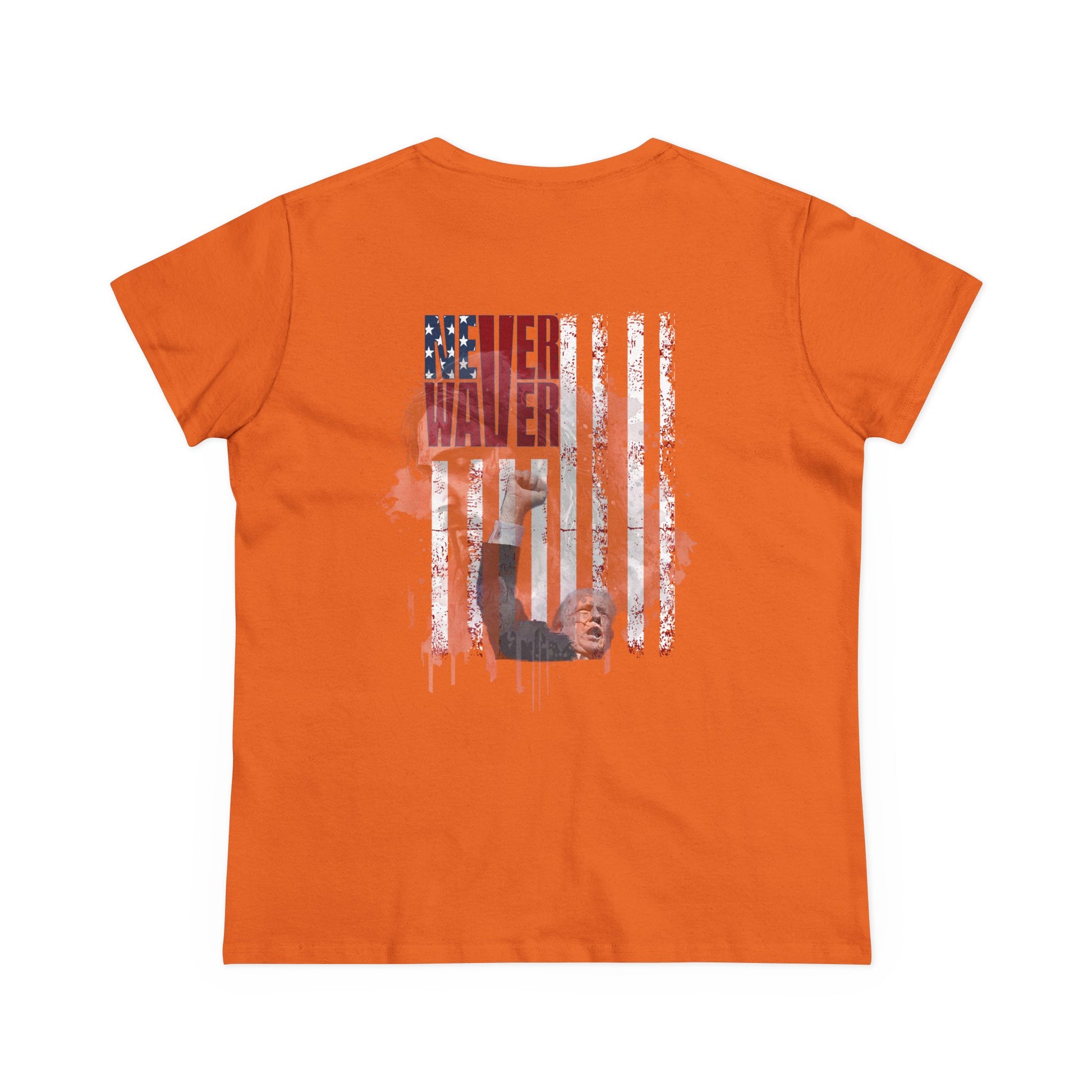 Never Waver Jesus Protecting America And Trump Women's Midweight Cotton Tee - Never Waver