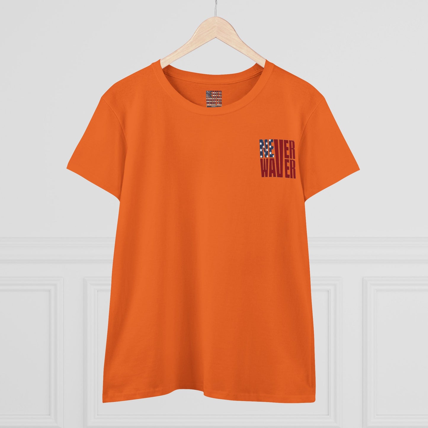 Never Waver Jesus Protecting America And Trump Women's Midweight Cotton Tee - Never Waver