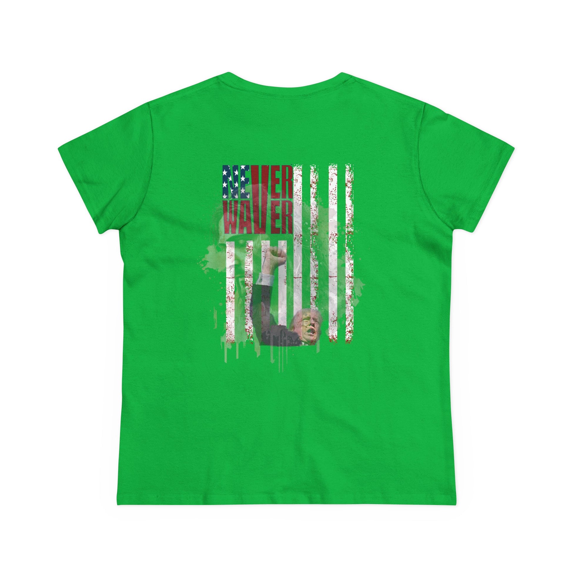 Never Waver Jesus Protecting America And Trump Women's Midweight Cotton Tee - Never Waver