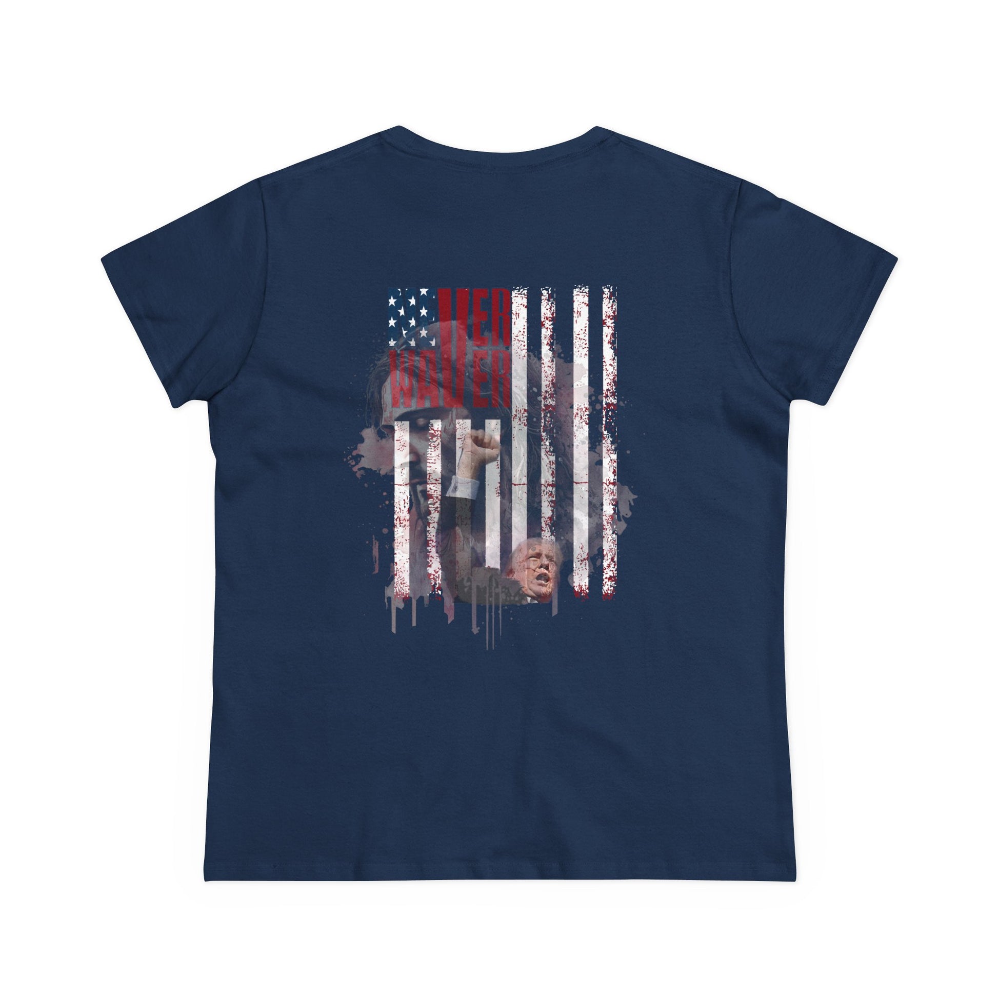 Never Waver Jesus Protecting America And Trump Women's Midweight Cotton Tee - Never Waver