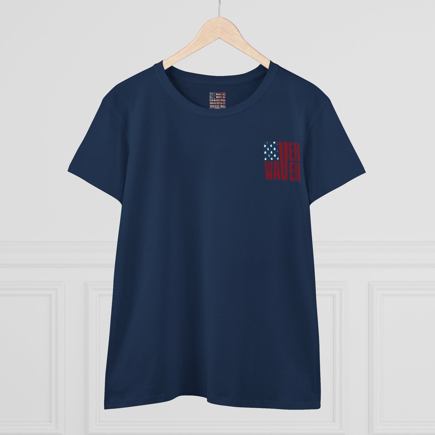 Never Waver Jesus Protecting America And Trump Women's Midweight Cotton Tee - Never Waver