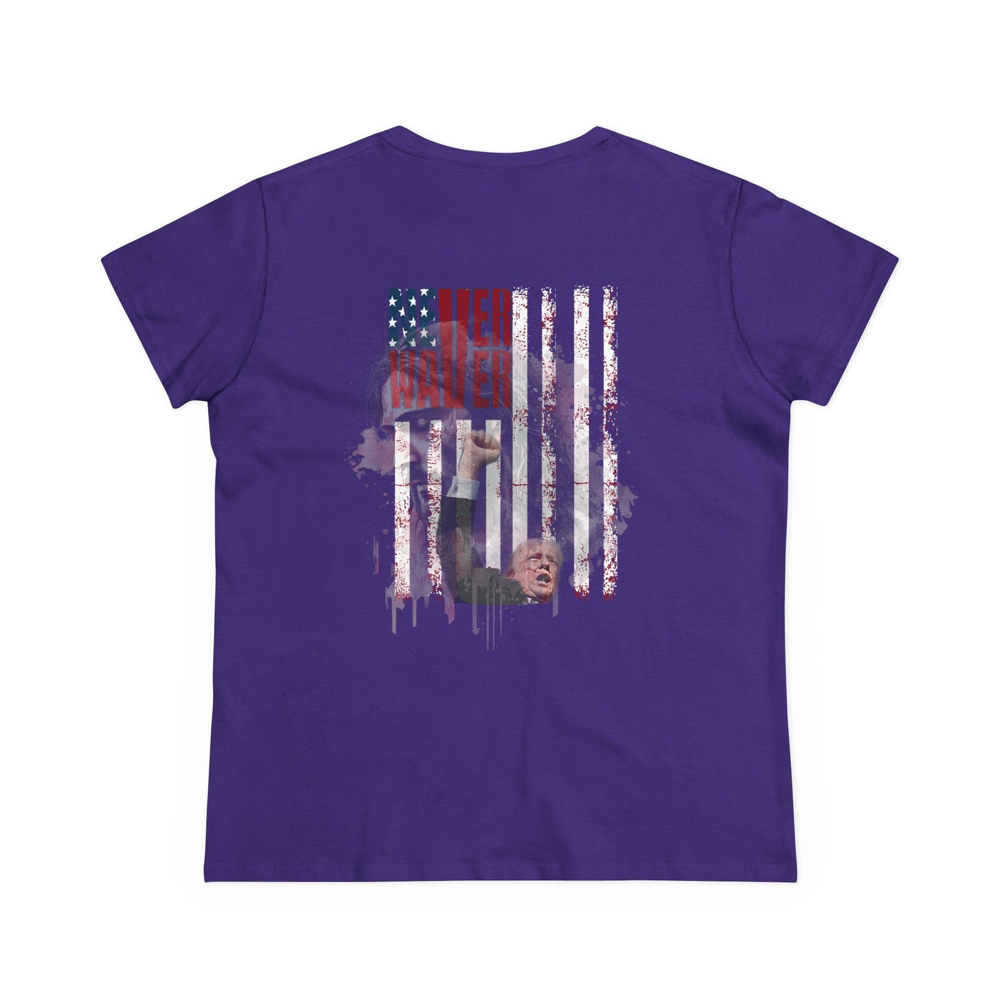 Never Waver Jesus Protecting America And Trump Women's Midweight Cotton Tee - Never Waver