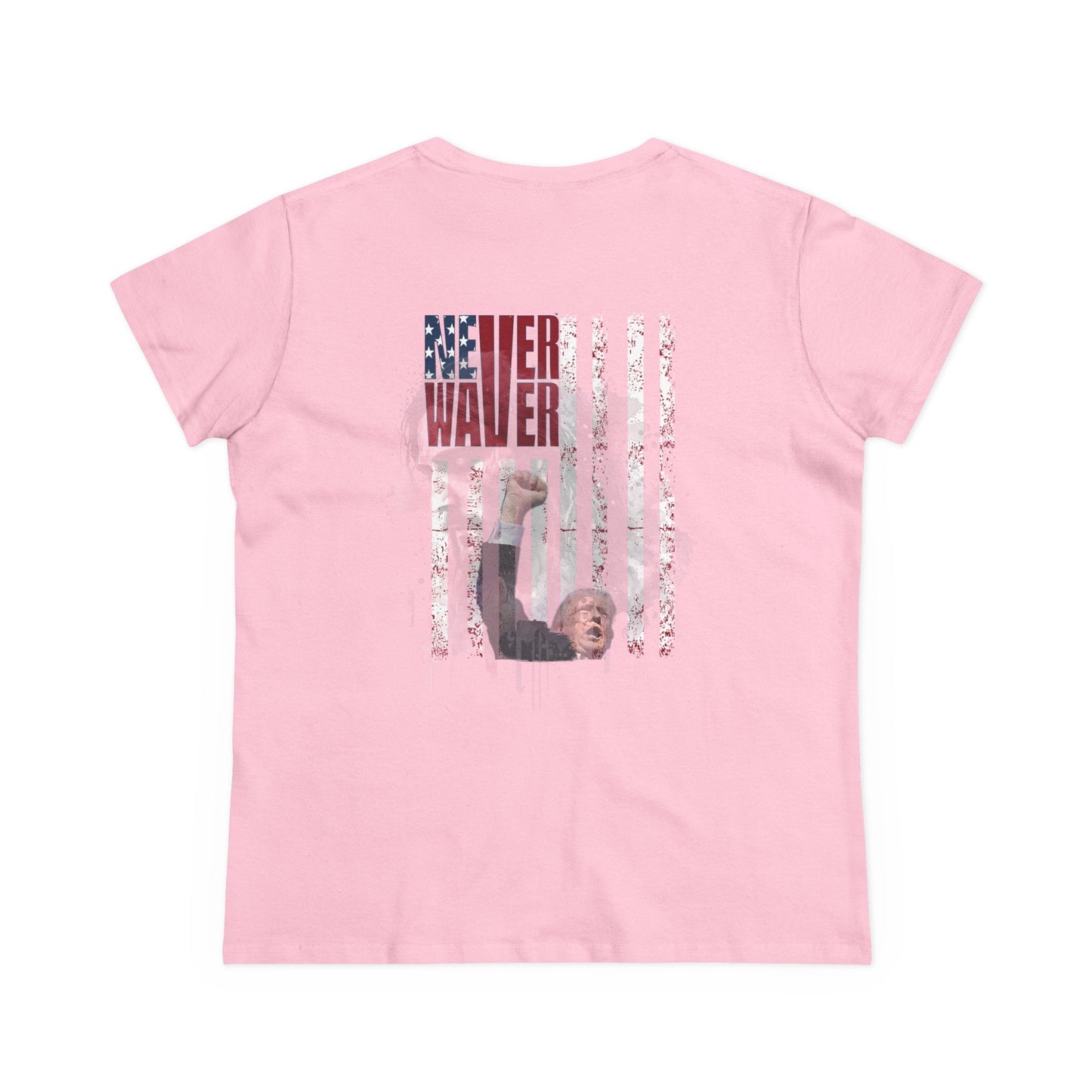 Never Waver Jesus Protecting America And Trump Women's Midweight Cotton Tee - Never Waver