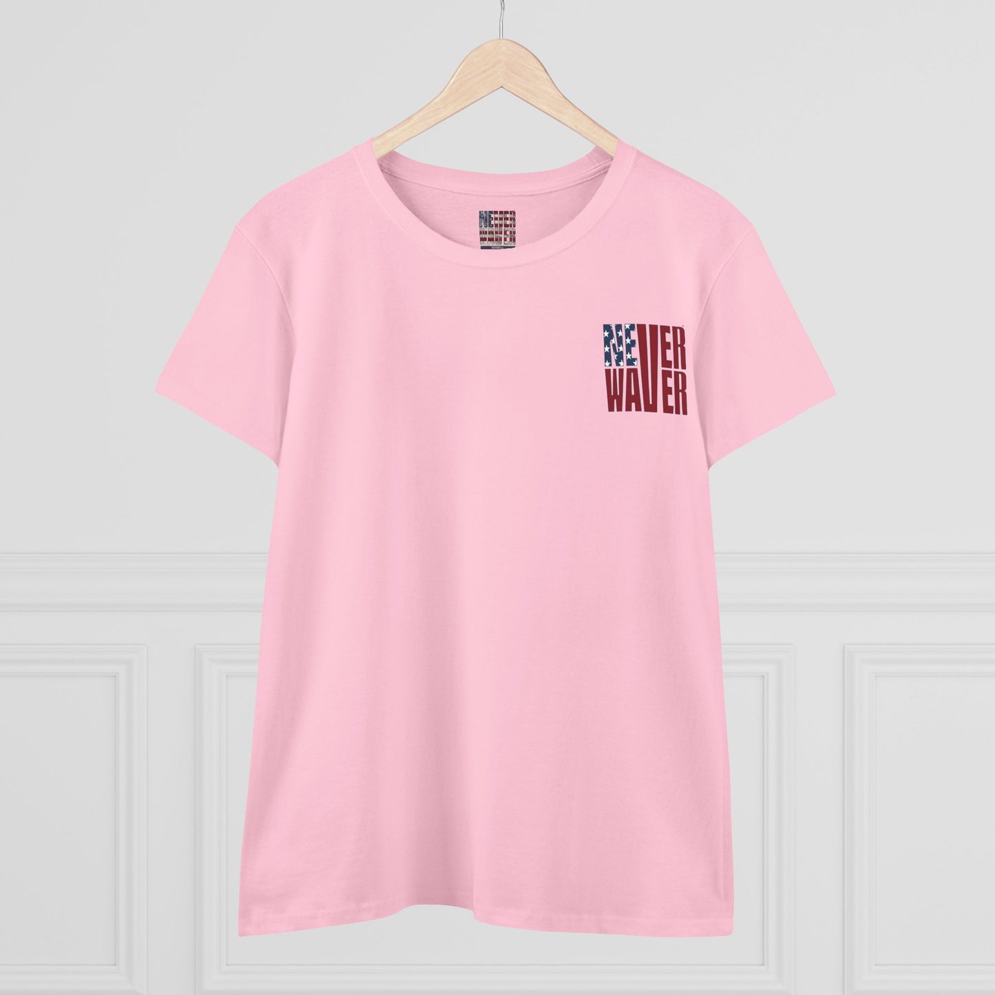 Never Waver Jesus Protecting America And Trump Women's Midweight Cotton Tee - Never Waver