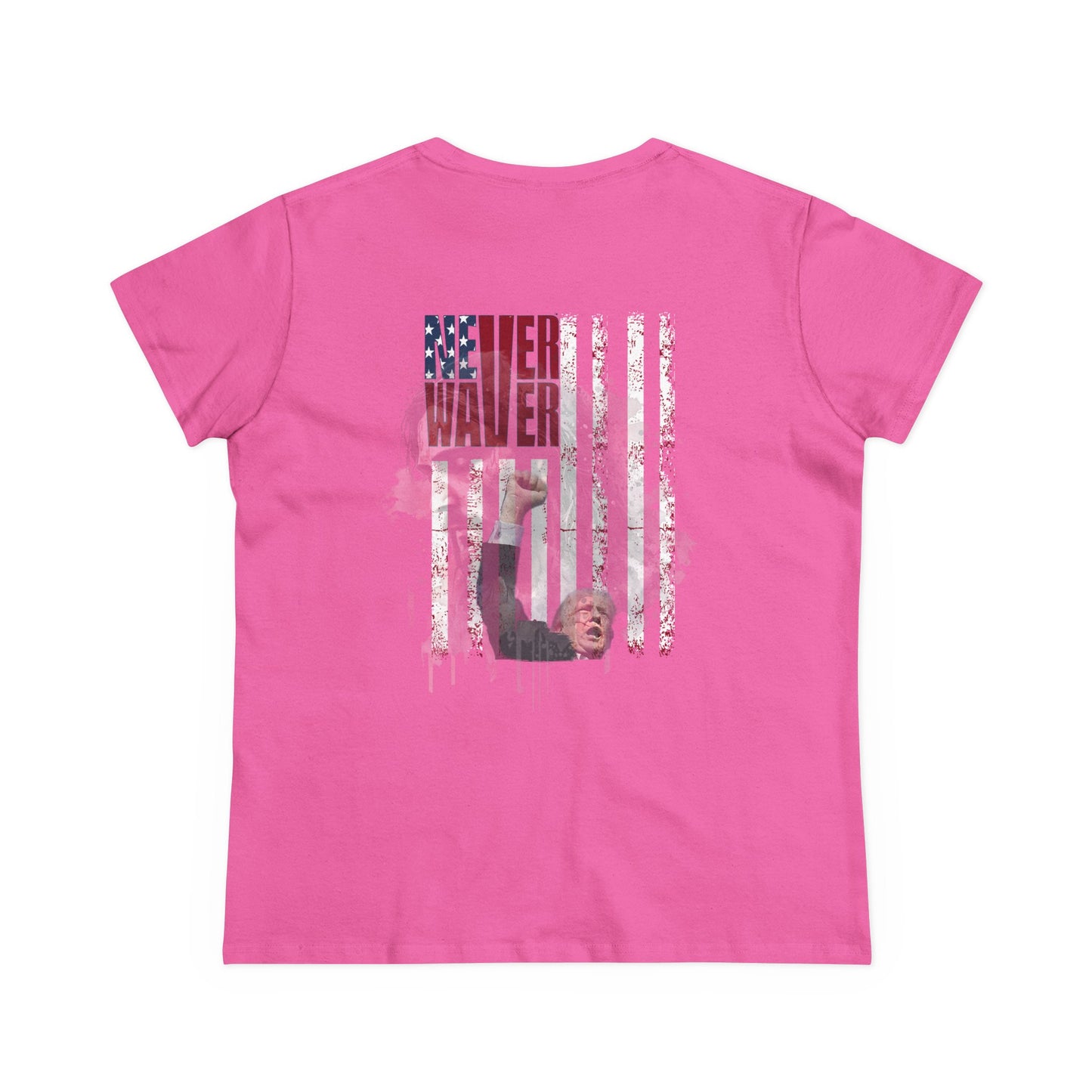 Never Waver Jesus Protecting America And Trump Women's Midweight Cotton Tee - Never Waver