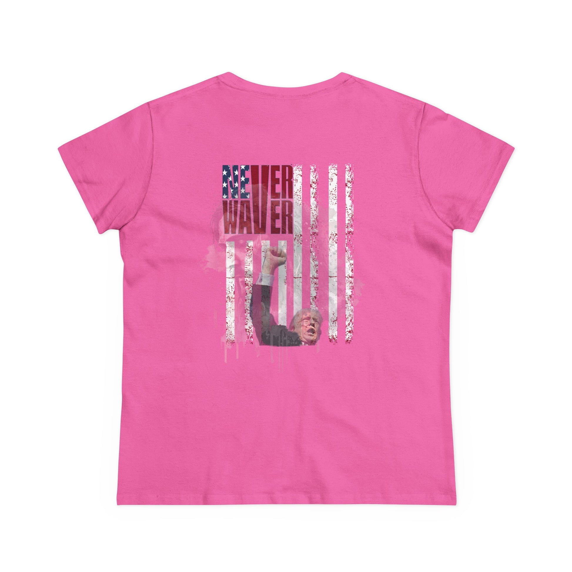 Never Waver Jesus Protecting America And Trump Women's Midweight Cotton Tee - Never Waver