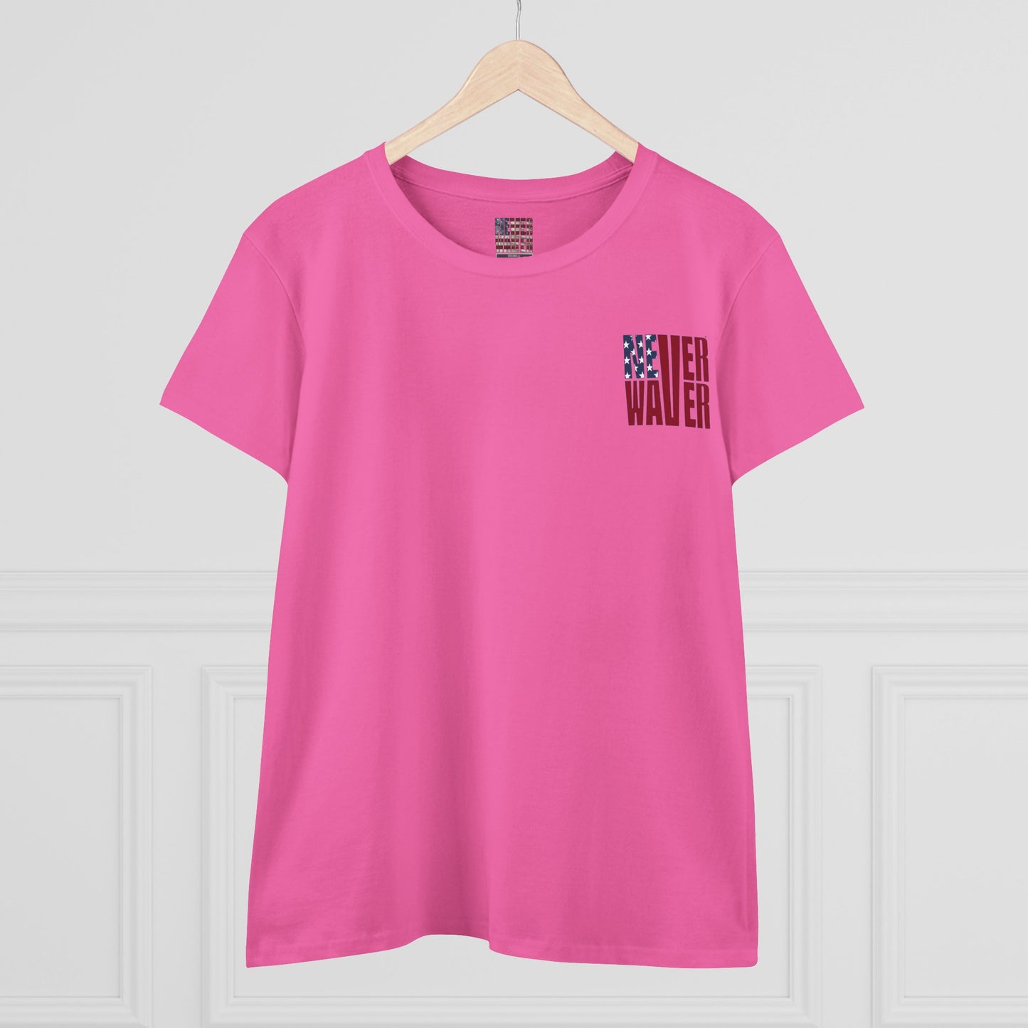 Never Waver Jesus Protecting America And Trump Women's Midweight Cotton Tee - Never Waver