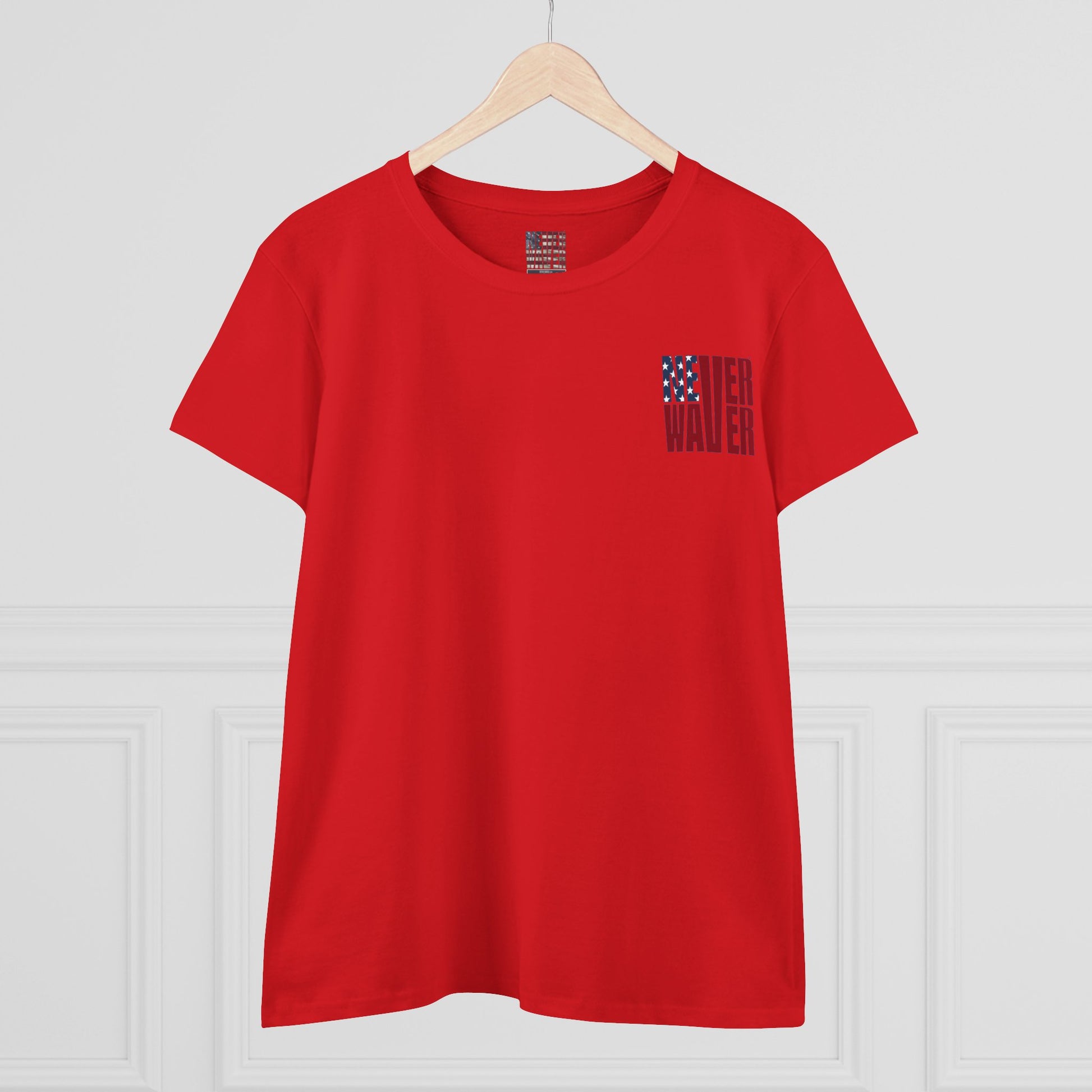 Never Waver Jesus Protecting America And Trump Women's Midweight Cotton Tee - Never Waver