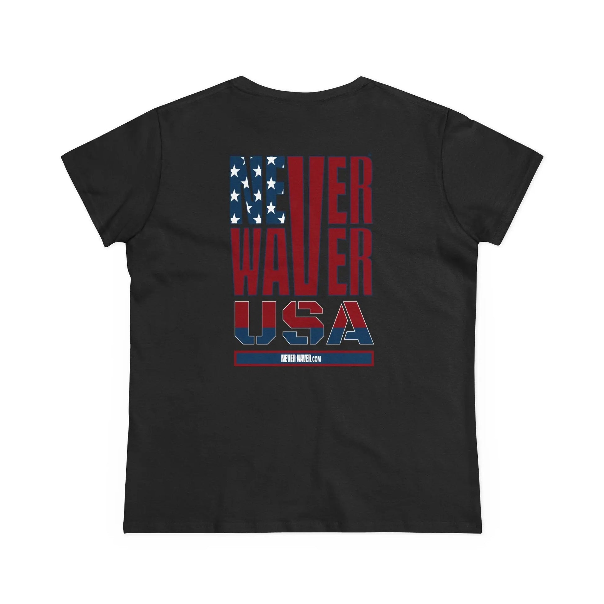 Never Waver USA Women's Midweight Cotton Tee - Never Waver