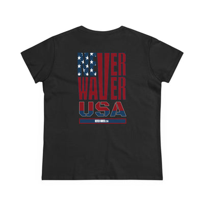 Never Waver USA Women's Midweight Cotton Tee - Never Waver