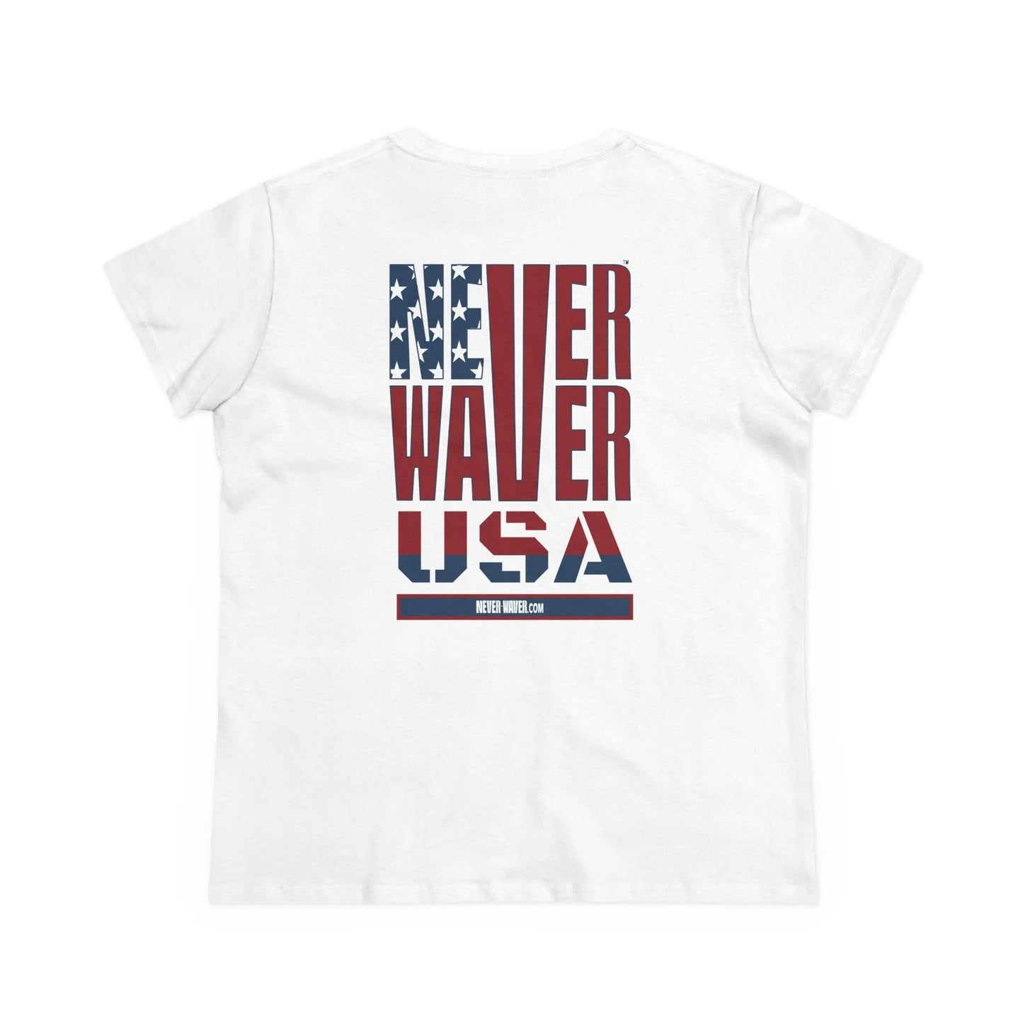 Never Waver USA Women's Midweight Cotton Tee - Never Waver