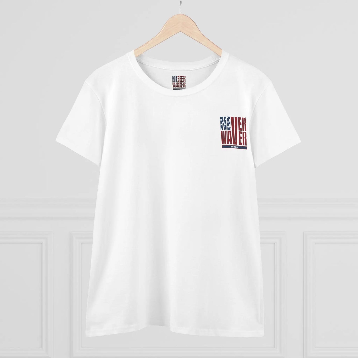 Never Waver USA Women's Midweight Cotton Tee - Never Waver