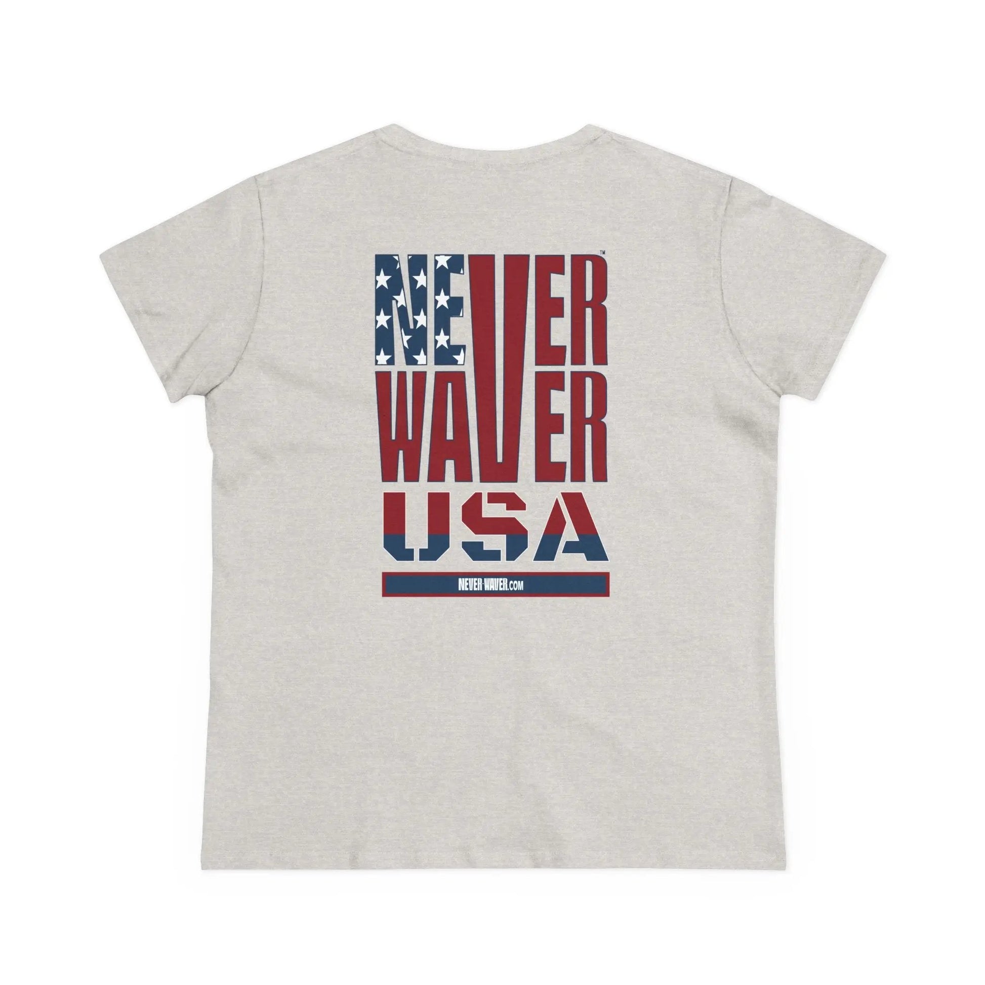 Never Waver USA Women's Midweight Cotton Tee - Never Waver