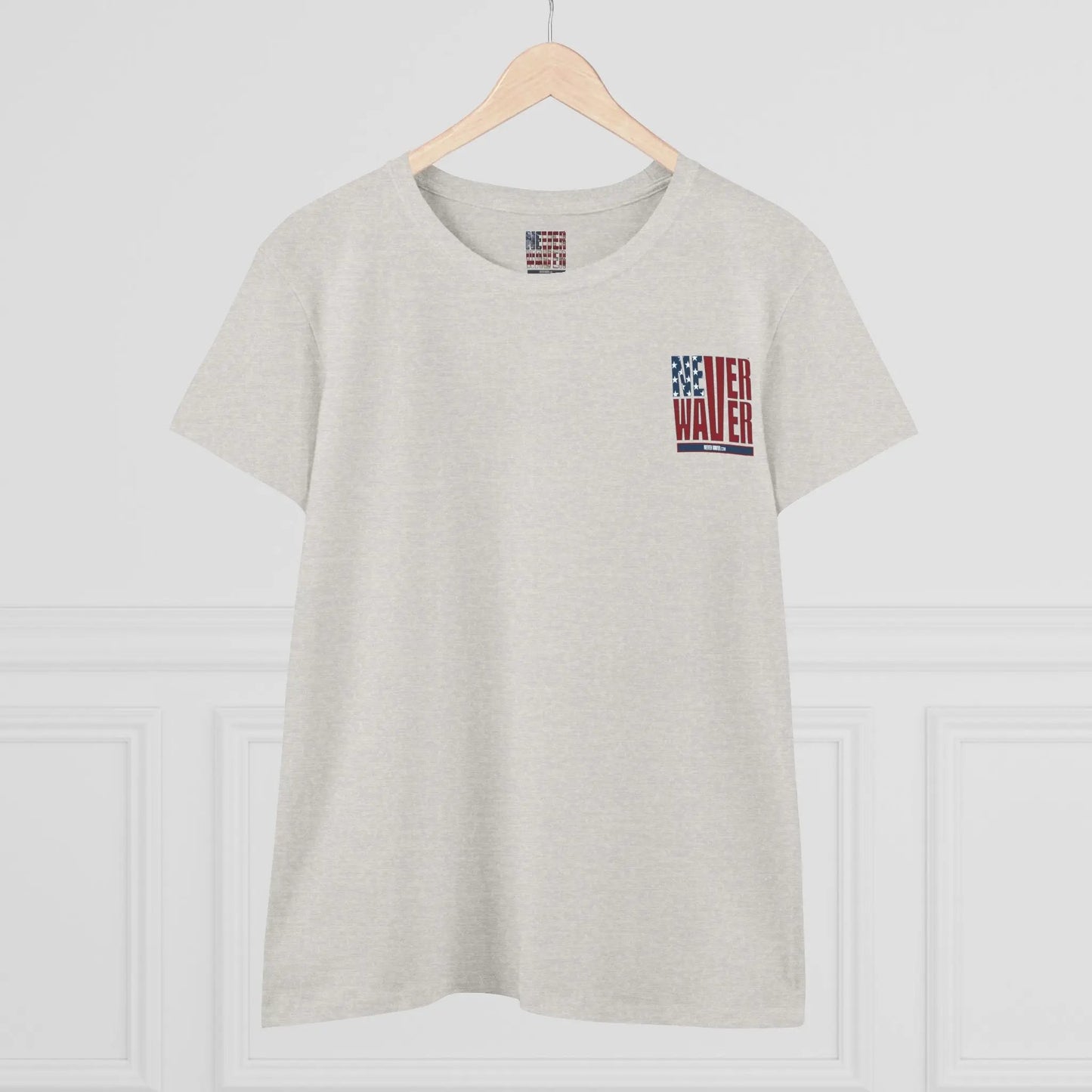 Never Waver USA Women's Midweight Cotton Tee - Never Waver