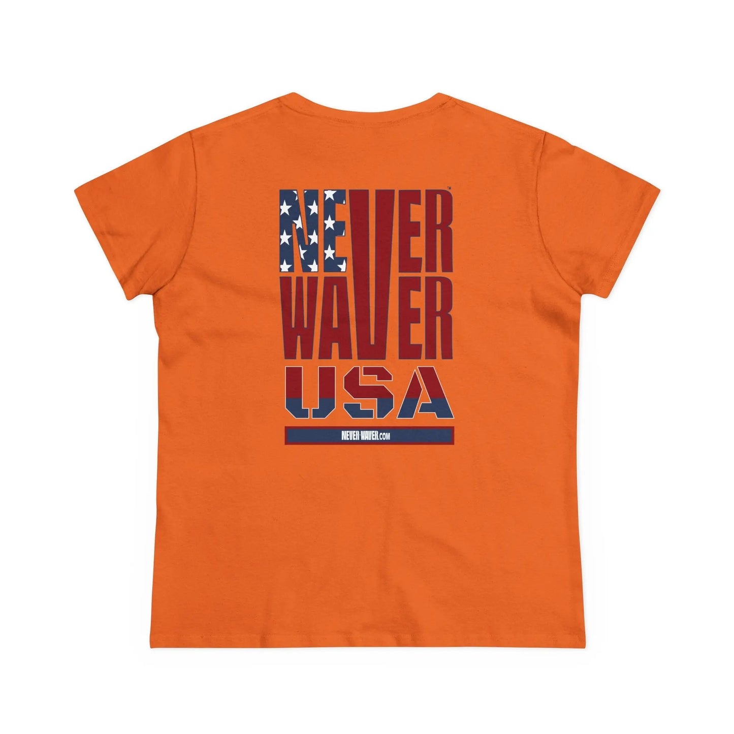 Never Waver USA Women's Midweight Cotton Tee - Never Waver