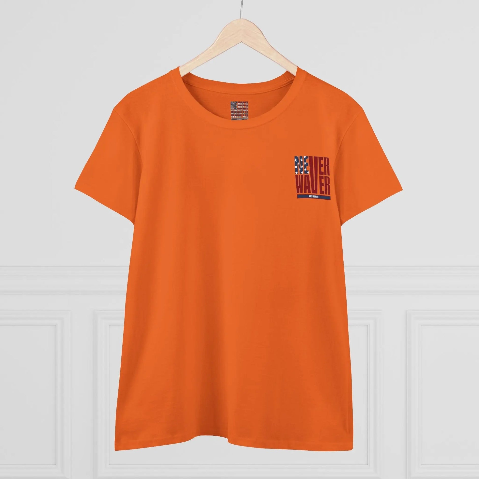 Never Waver USA Women's Midweight Cotton Tee - Never Waver