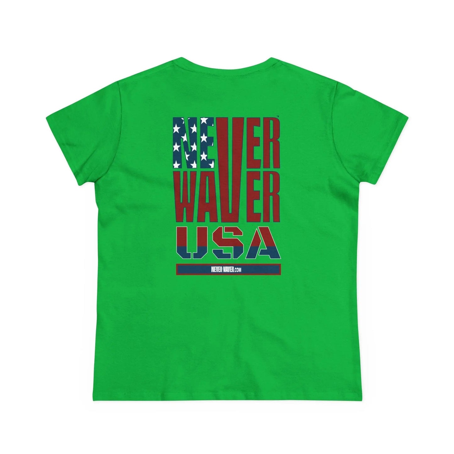 Never Waver USA Women's Midweight Cotton Tee - Never Waver