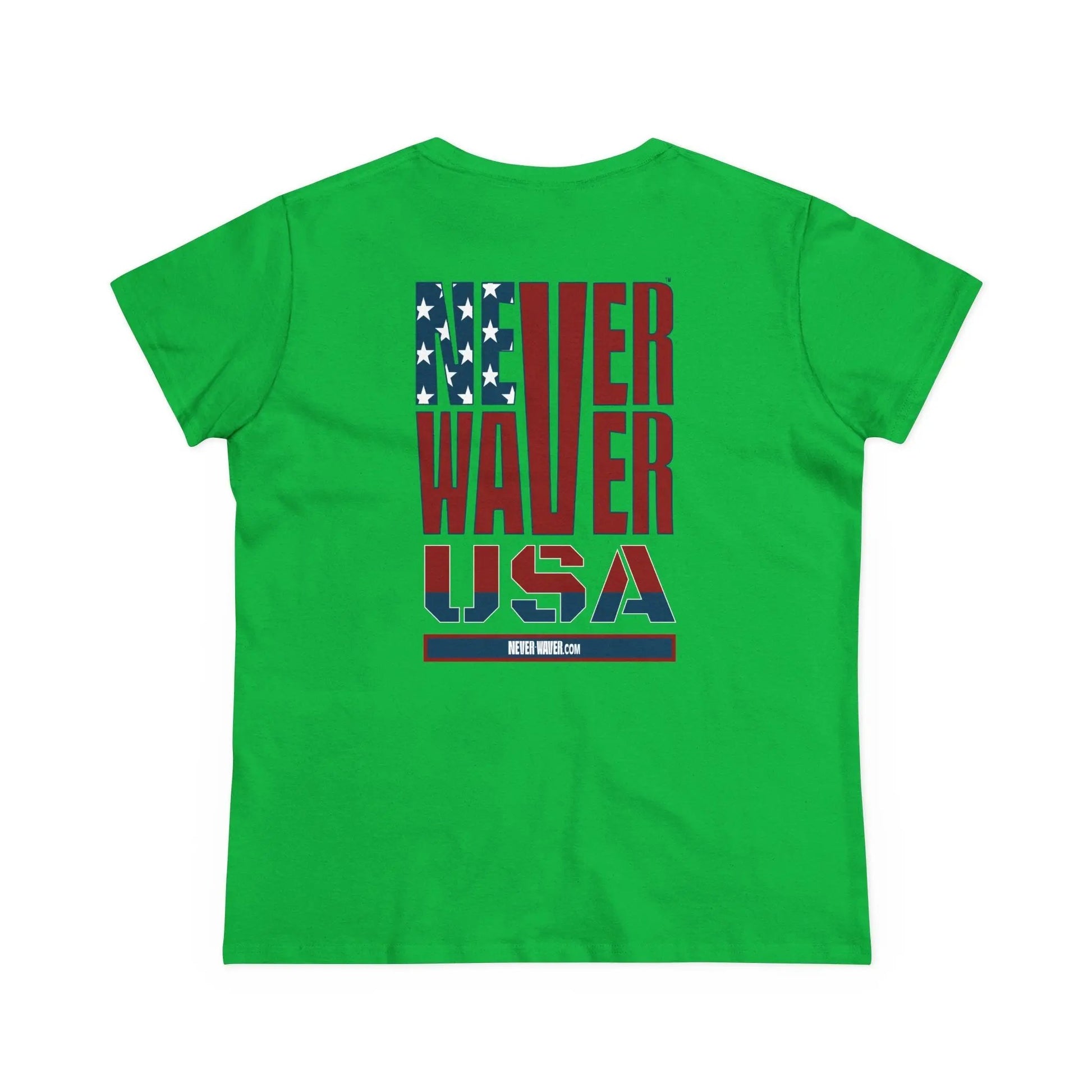 Never Waver USA Women's Midweight Cotton Tee - Never Waver