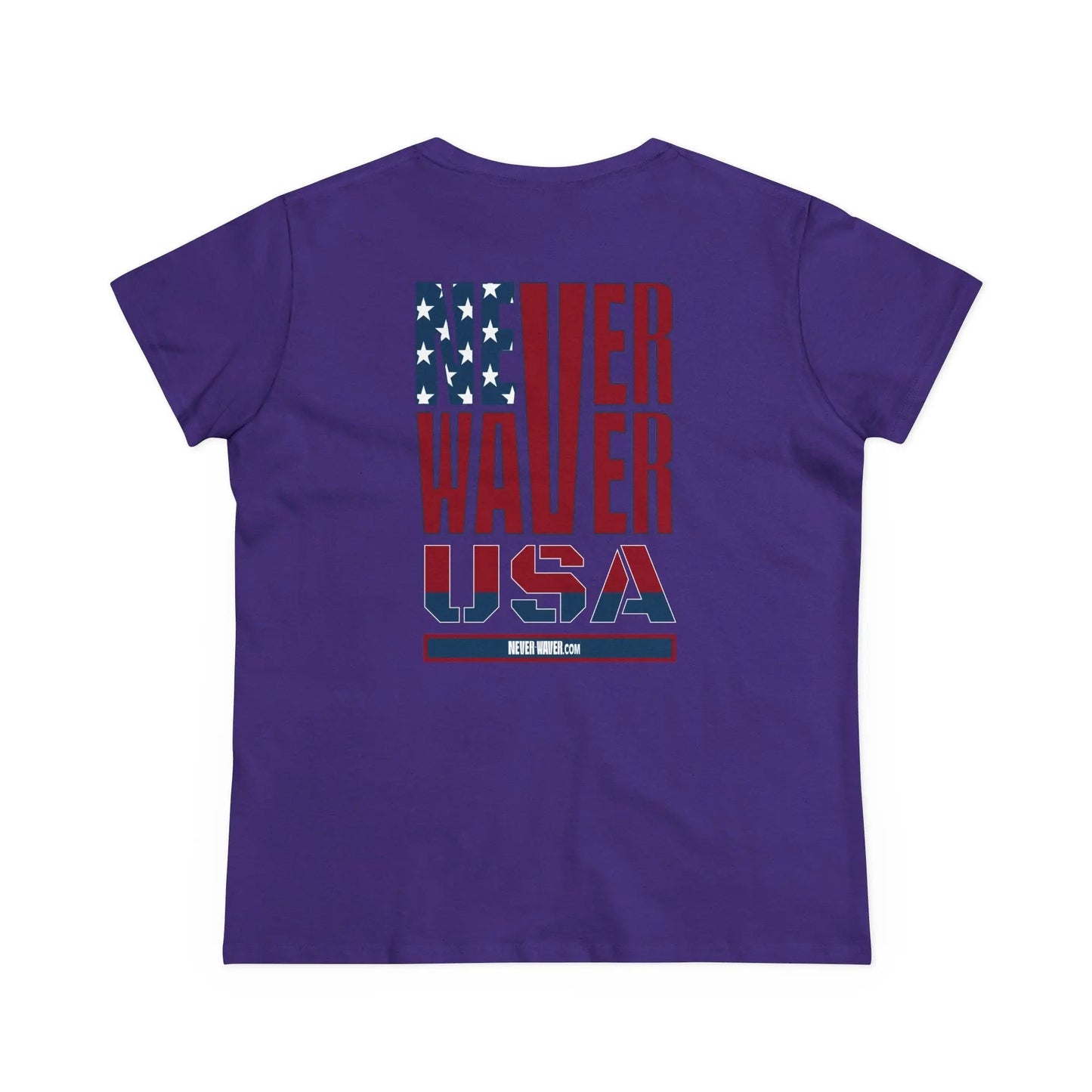Never Waver USA Women's Midweight Cotton Tee - Never Waver