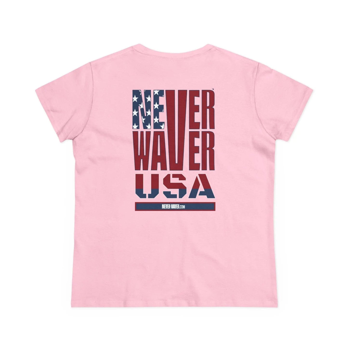 Never Waver USA Women's Midweight Cotton Tee - Never Waver