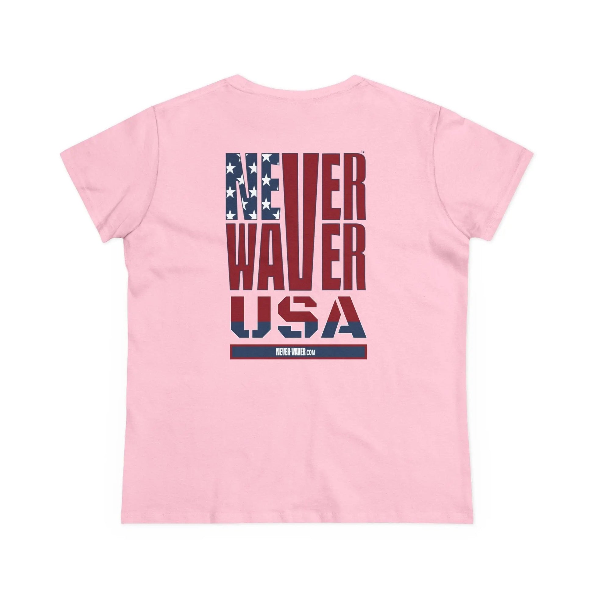 Never Waver USA Women's Midweight Cotton Tee - Never Waver