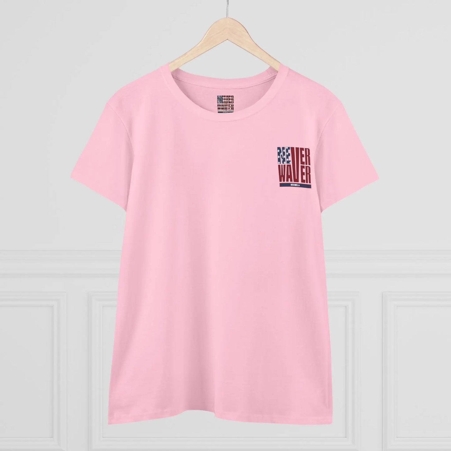 Never Waver USA Women's Midweight Cotton Tee - Never Waver