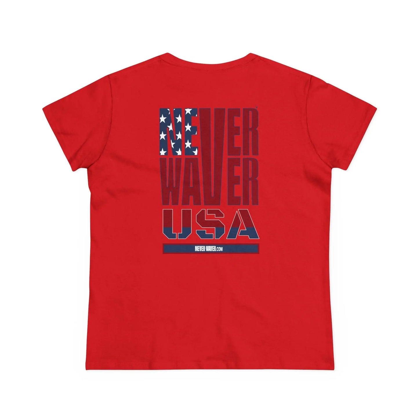 Never Waver USA Women's Midweight Cotton Tee - Never Waver