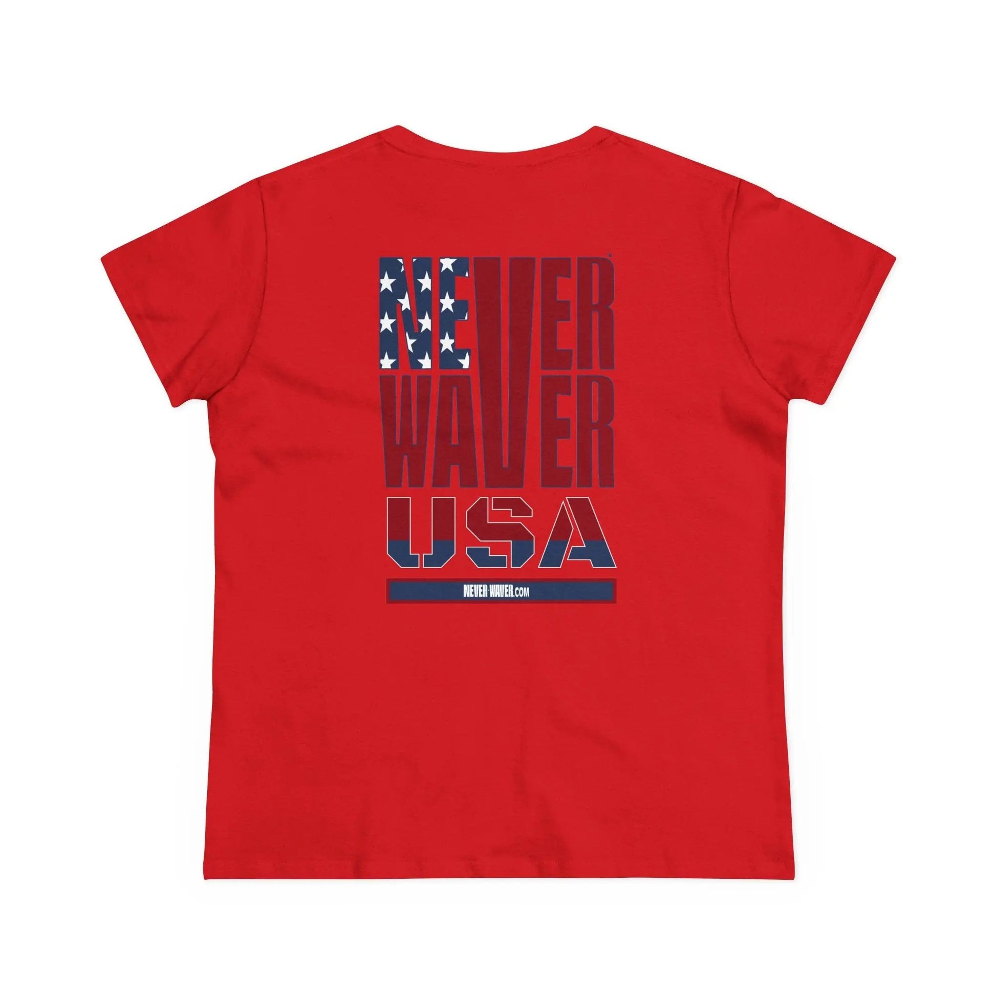 Never Waver USA Women's Midweight Cotton Tee - Never Waver