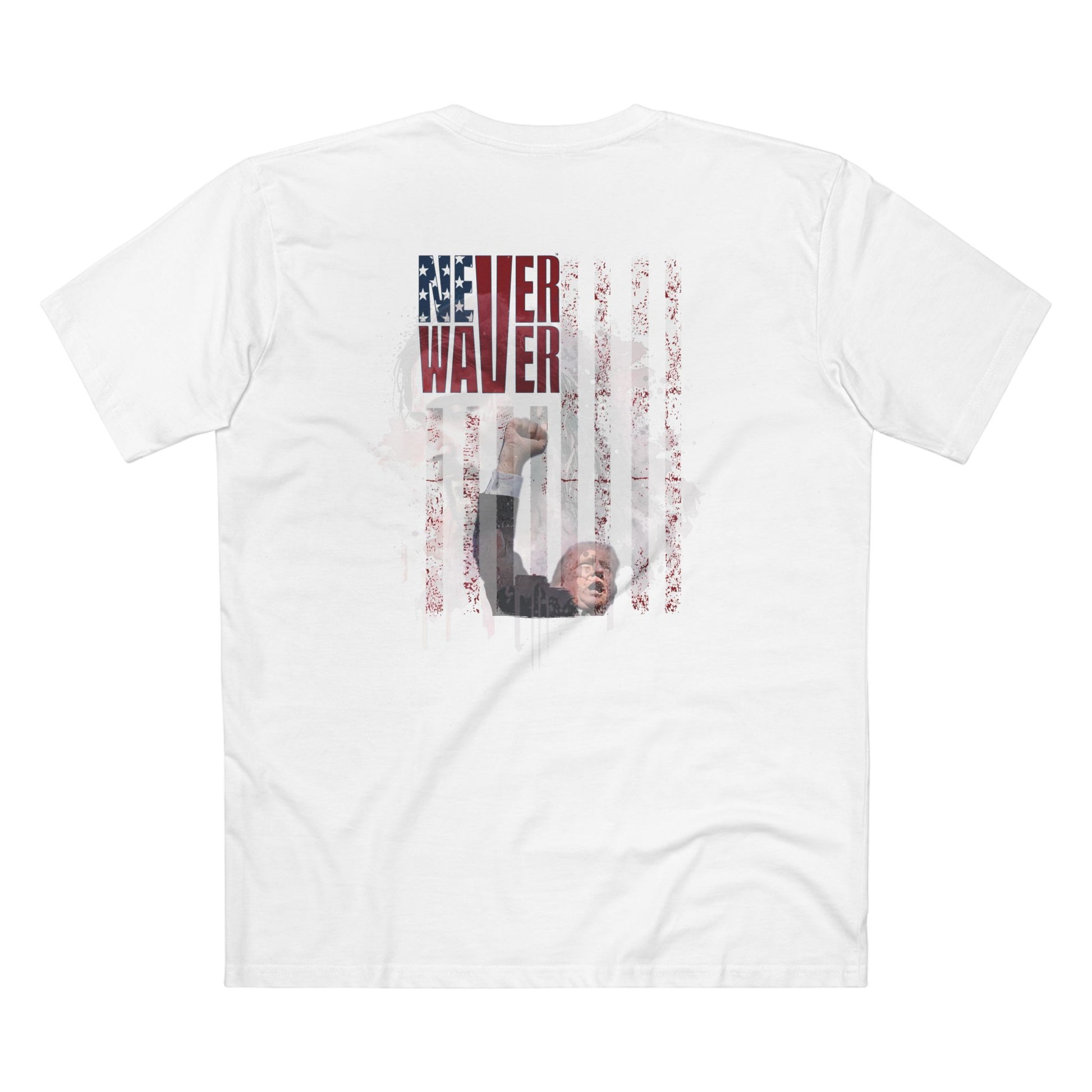 Never Waver Jesus Protecting America And Trump Men's Staple Tee - Never Waver