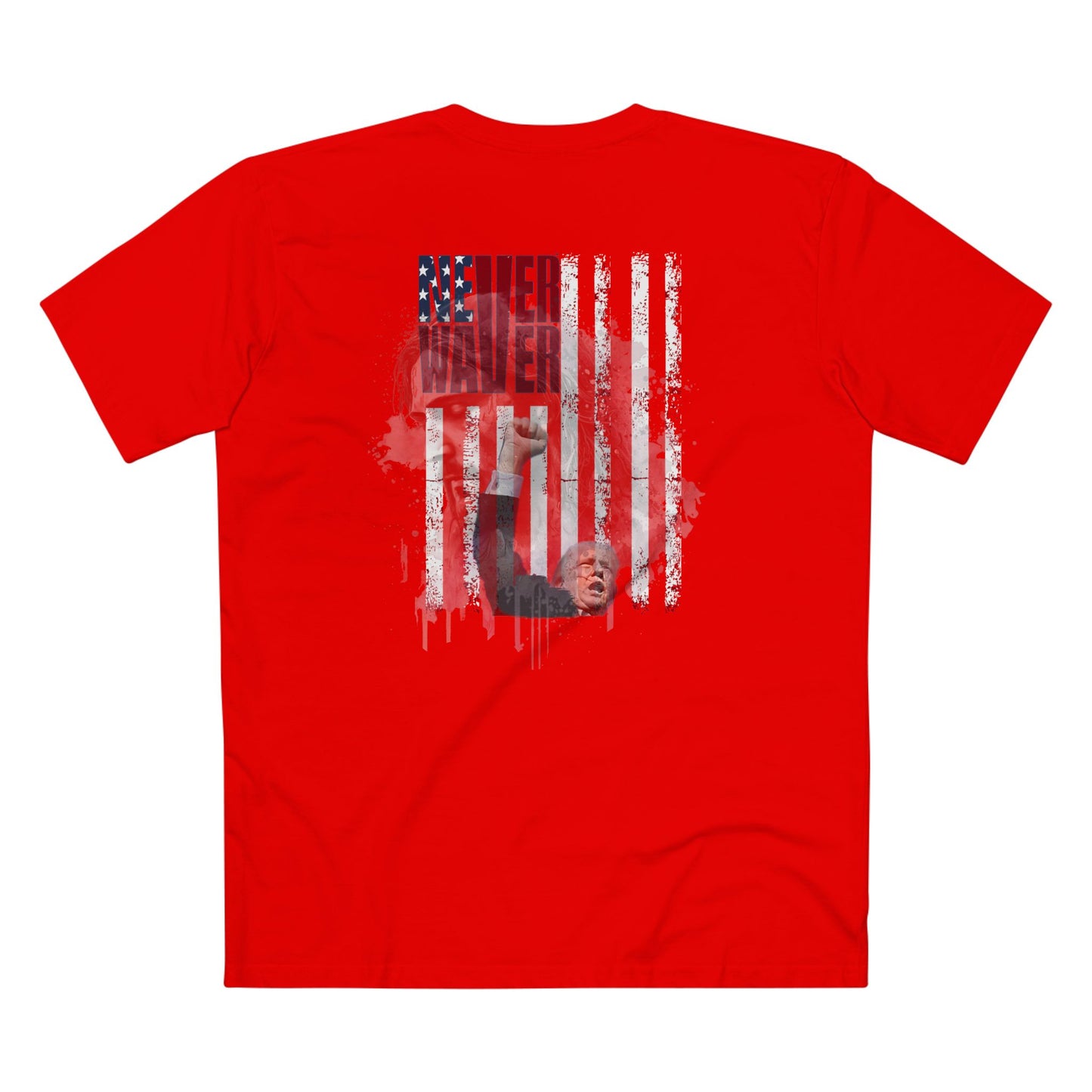 Never Waver Jesus Protecting America And Trump Men's Staple Tee - Never Waver