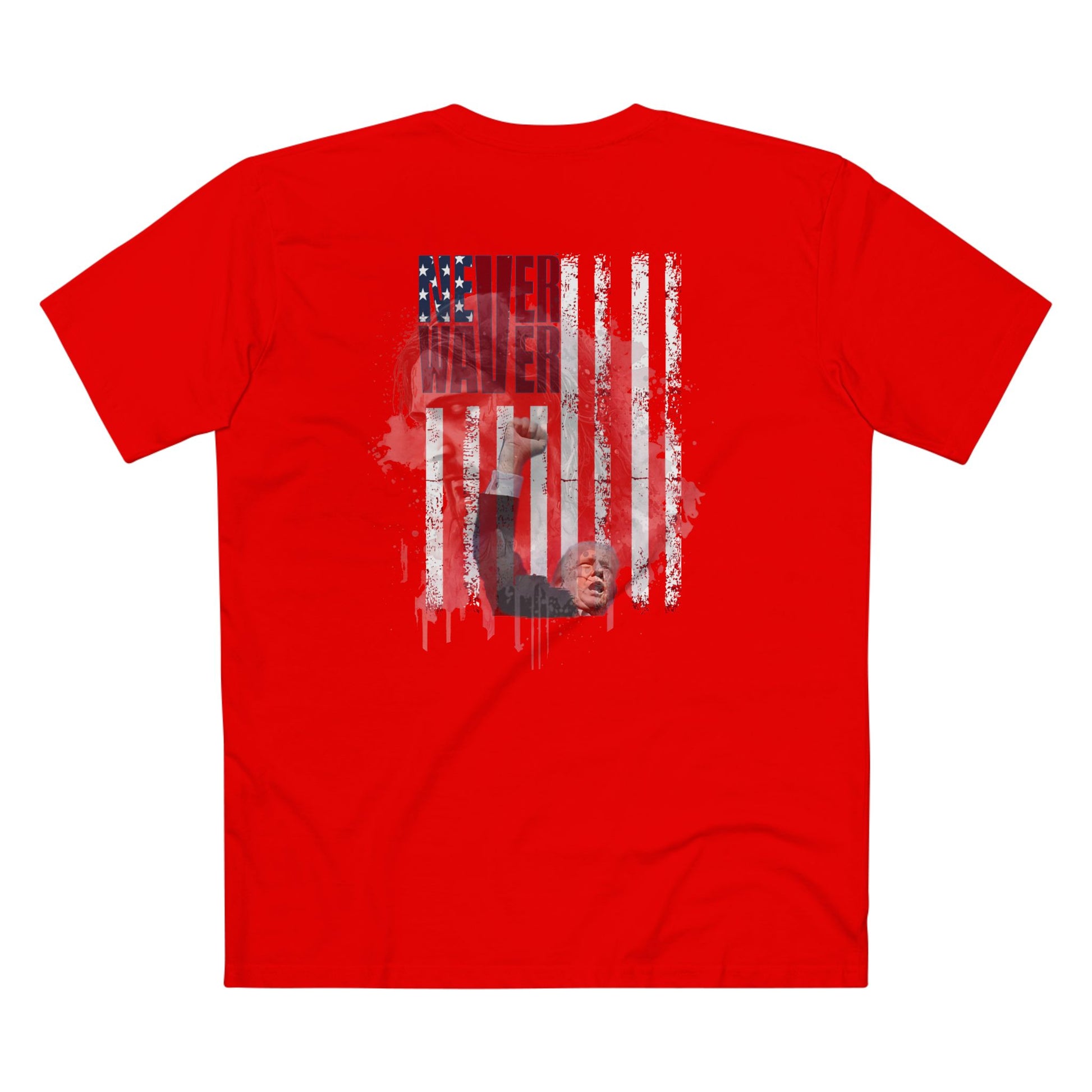 Never Waver Jesus Protecting America And Trump Men's Staple Tee - Never Waver
