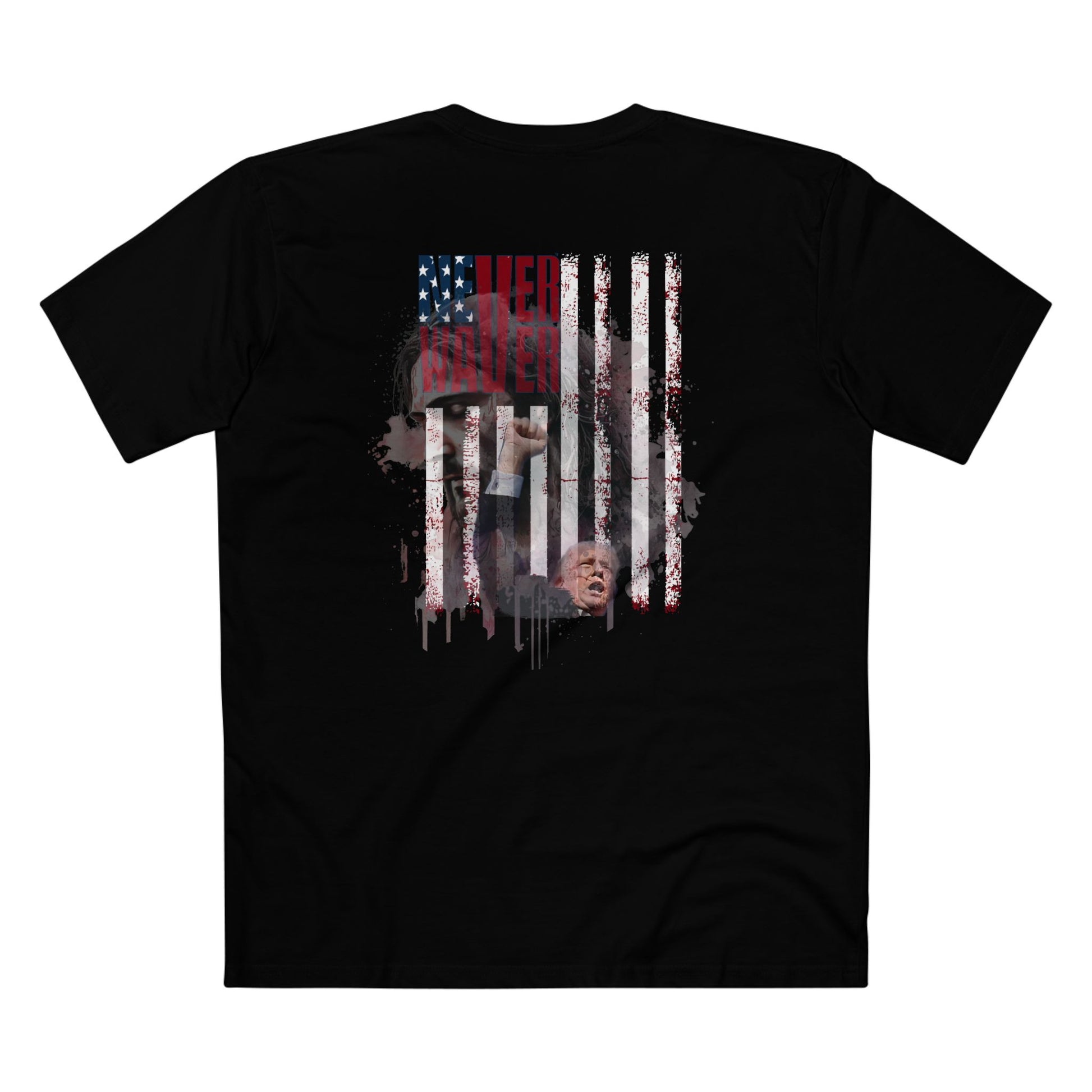 Never Waver Jesus Protecting America And Trump Men's Staple Tee - Never Waver