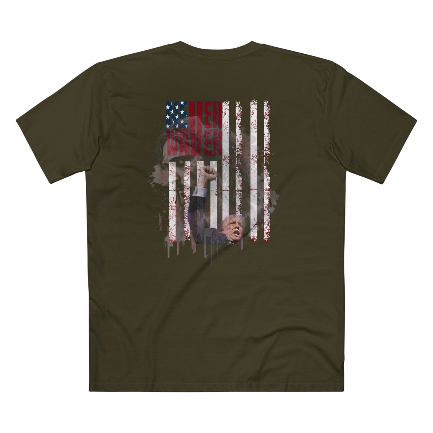Never Waver Jesus Protecting America And Trump Men's Staple Tee - Never Waver