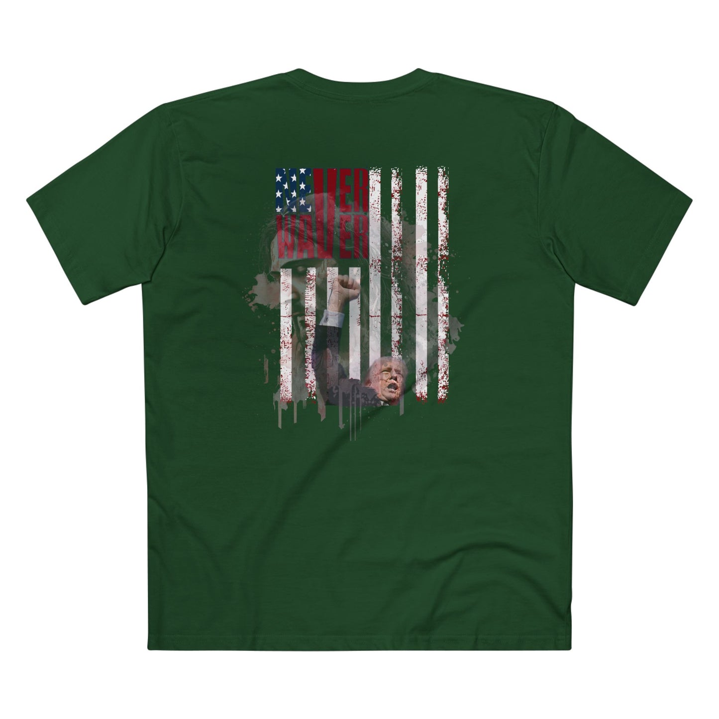 Never Waver Jesus Protecting America And Trump Men's Staple Tee - Never Waver