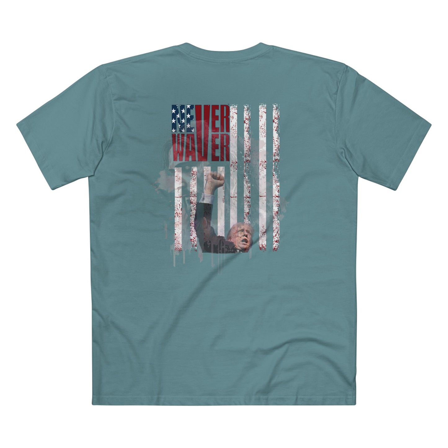 Never Waver Jesus Protecting America And Trump Men's Staple Tee - Never Waver