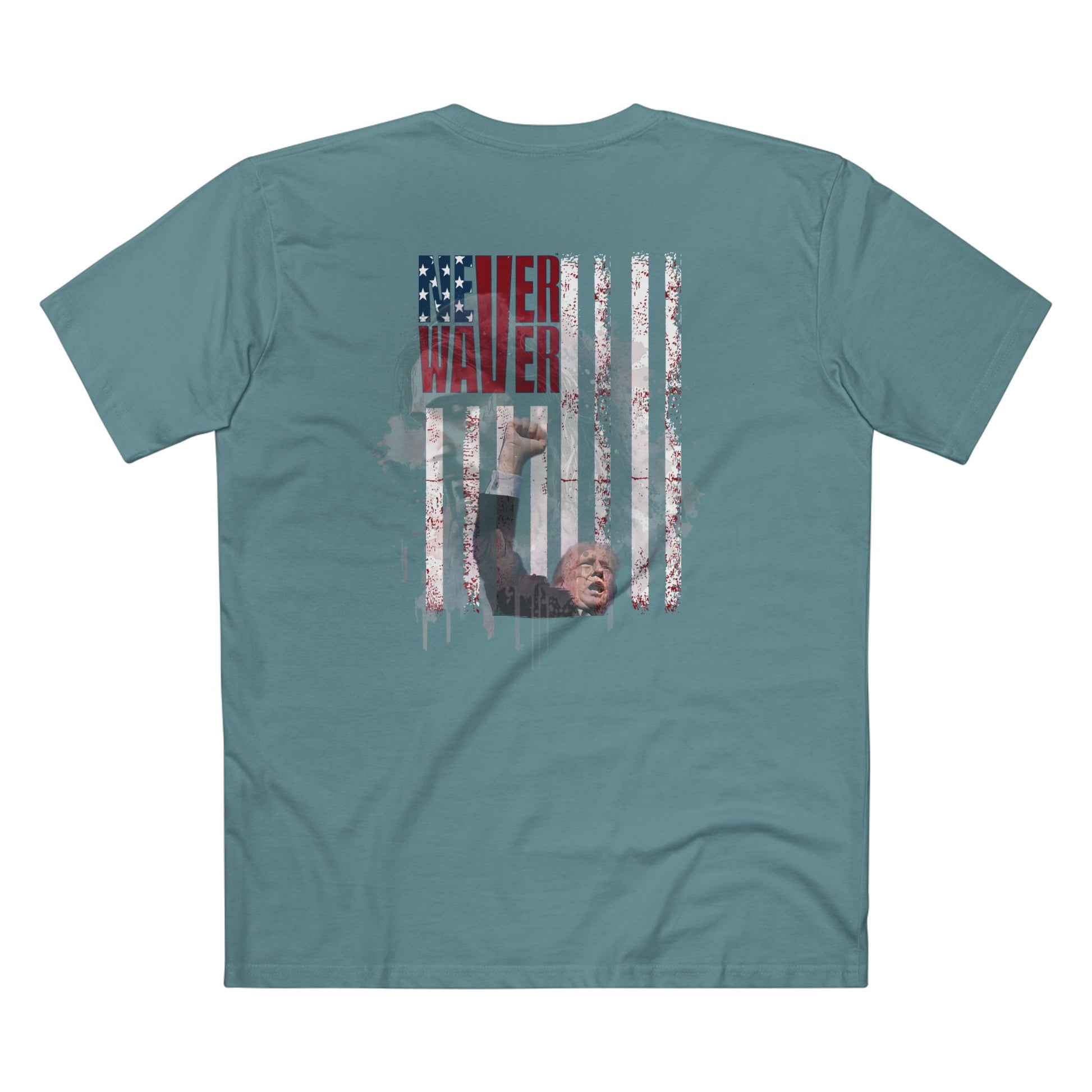 Never Waver Jesus Protecting America And Trump Men's Staple Tee - Never Waver