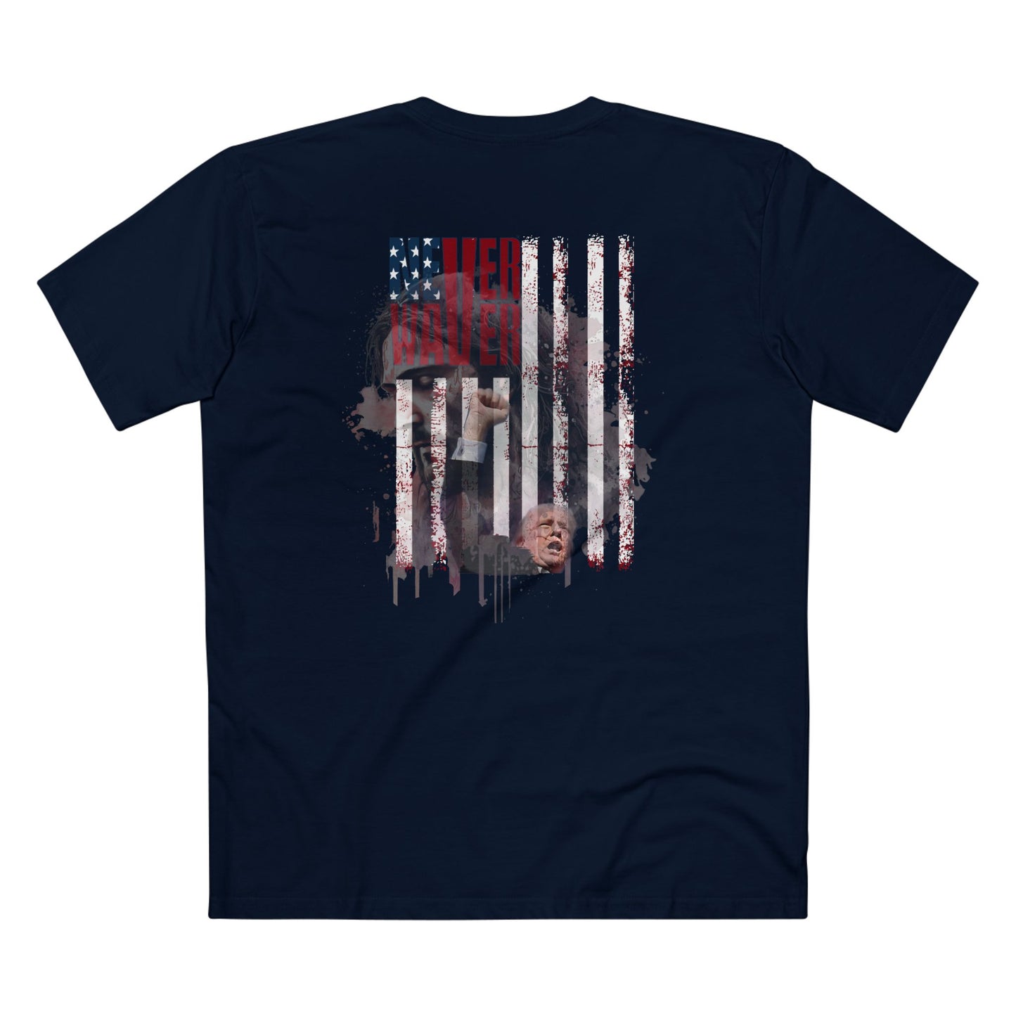 Never Waver Jesus Protecting America And Trump Men's Staple Tee - Never Waver