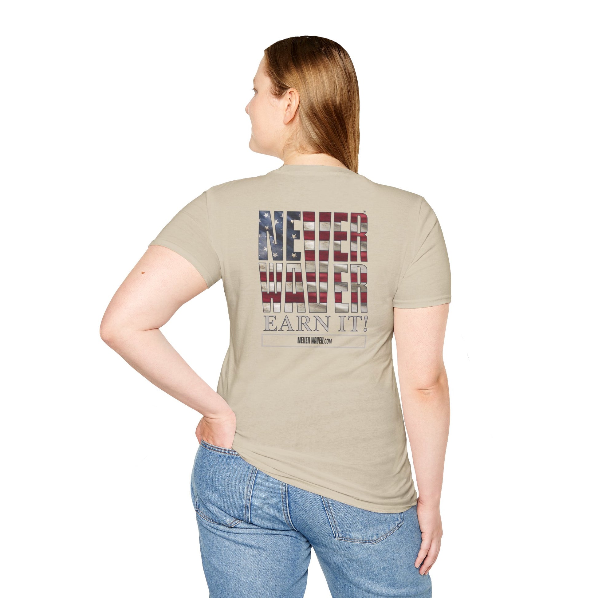 Never Waver  Earn It Unisex Softstyle T-Shirt - Never Waver