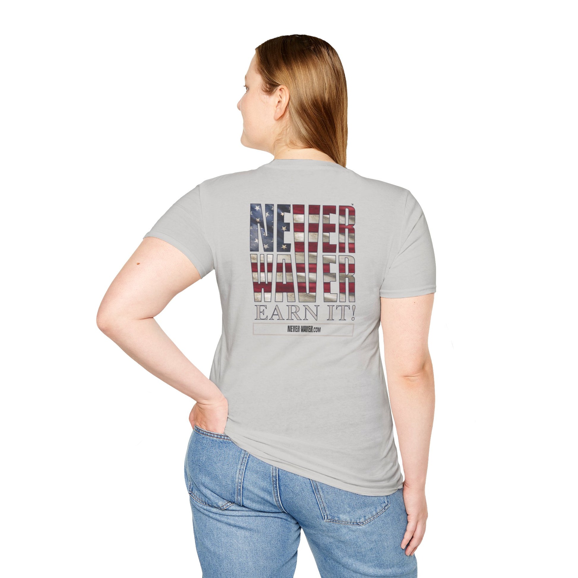 Never Waver  Earn It Unisex Softstyle T-Shirt - Never Waver