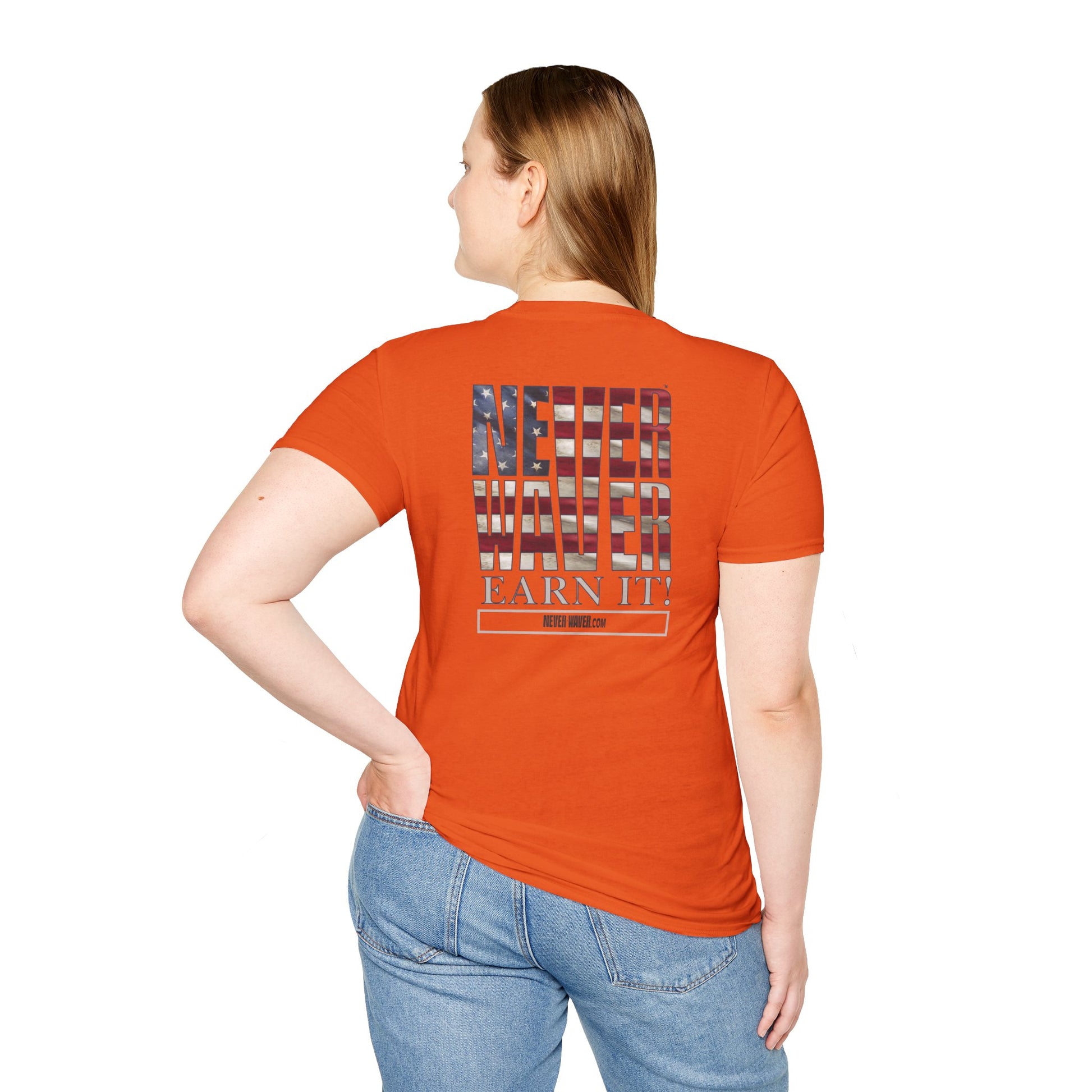 Never Waver  Earn It Unisex Softstyle T-Shirt - Never Waver